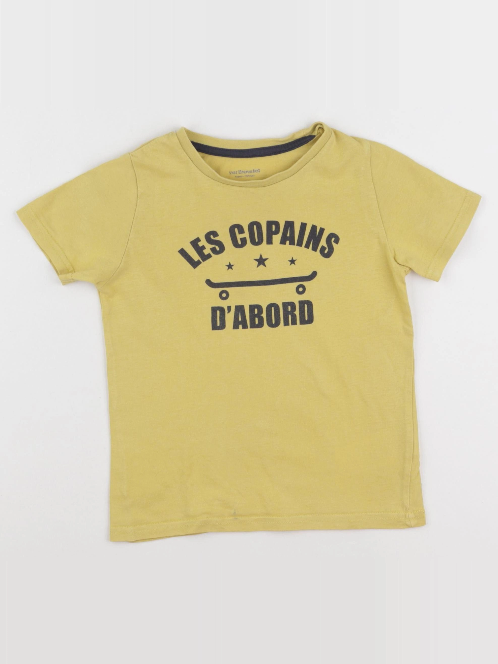 Vertbaudet - tee-shirt jaune - 4 ans