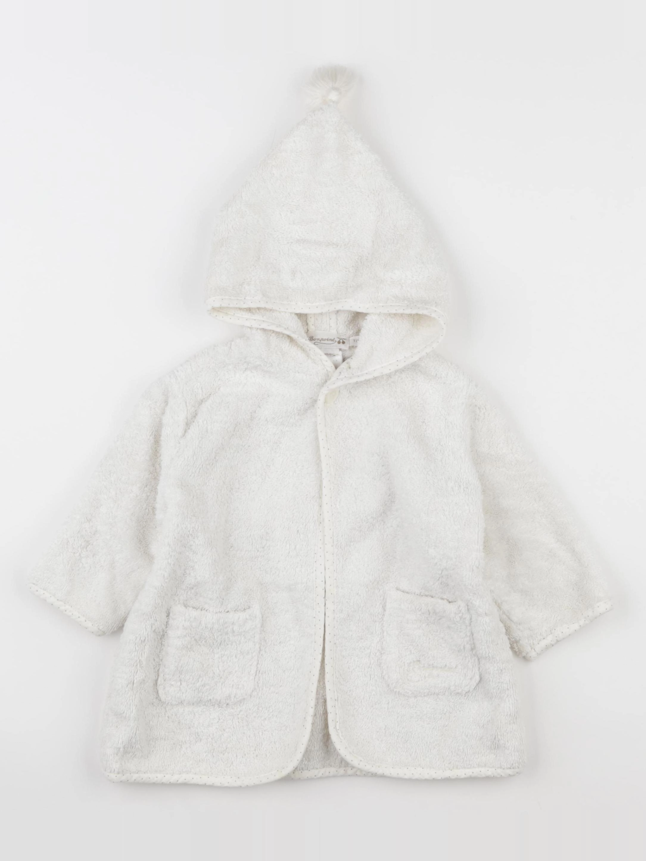 Bonpoint - peignoir blanc - 3/6 mois