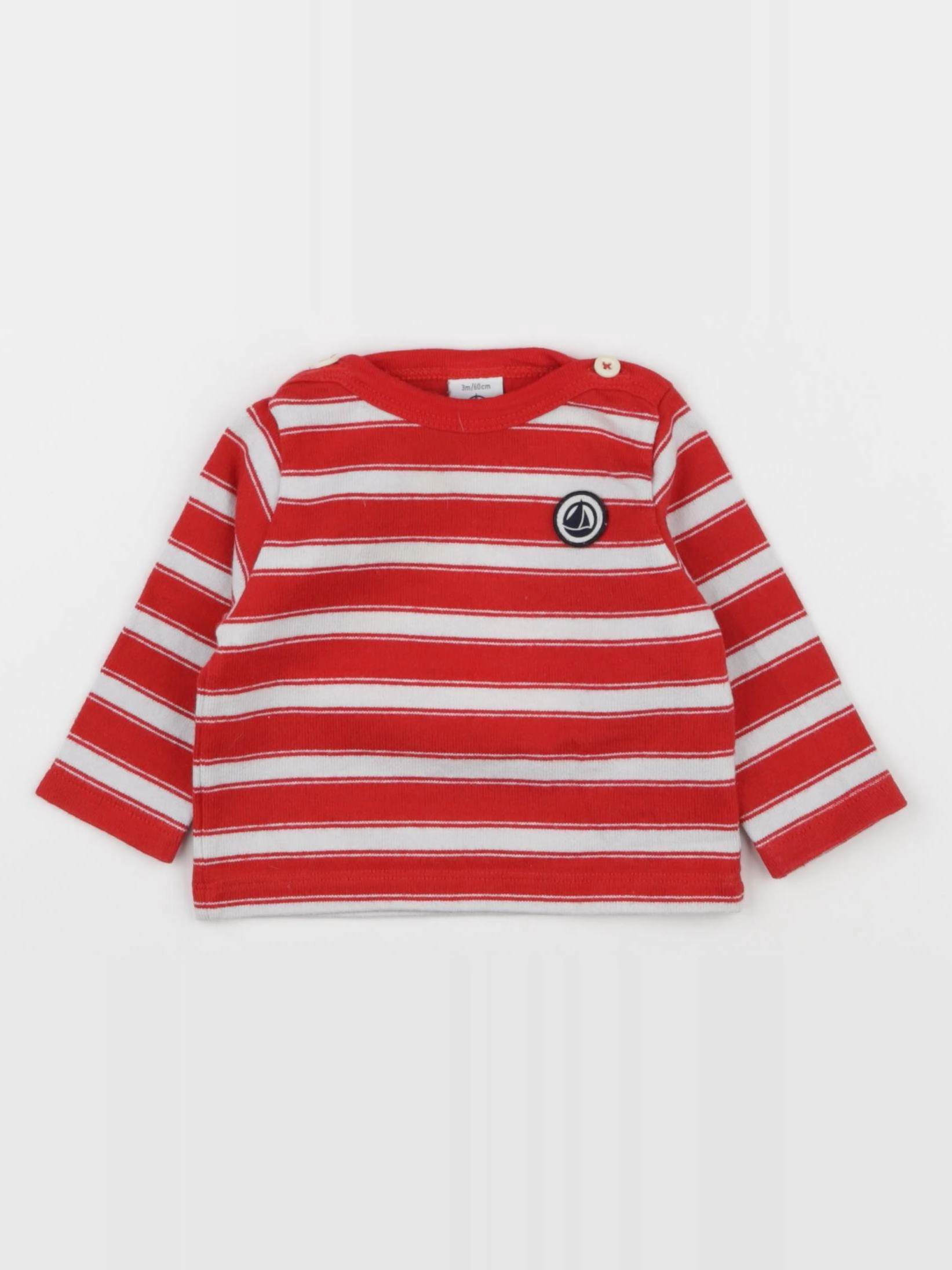 Petit Bateau - tee-shirt rouge - 3 mois