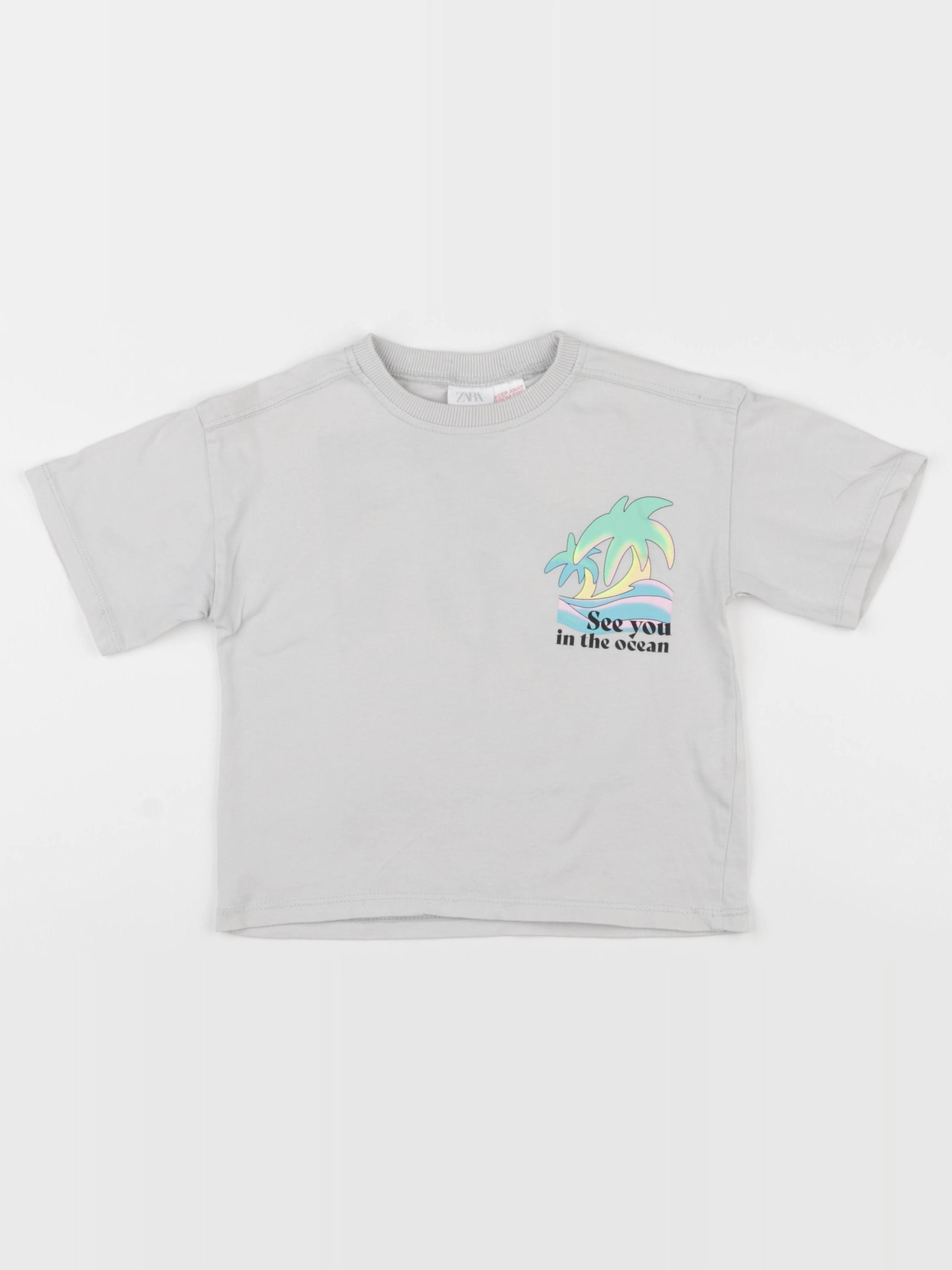 Zara - tee-shirt imprimé au dos gris - 2/3 ans