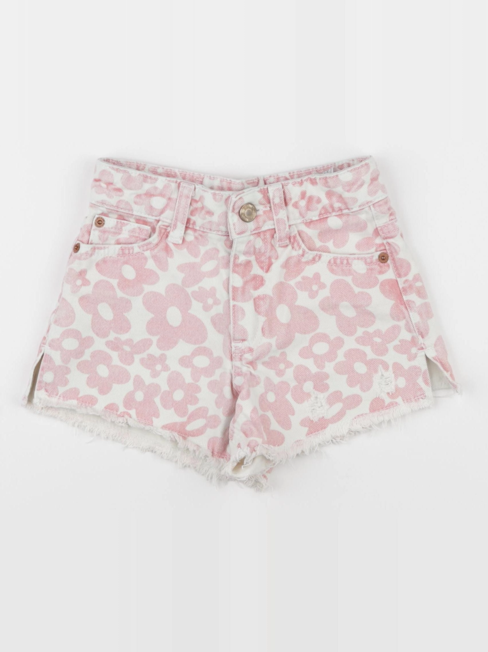 Zara - short blanc, rose - 6 ans