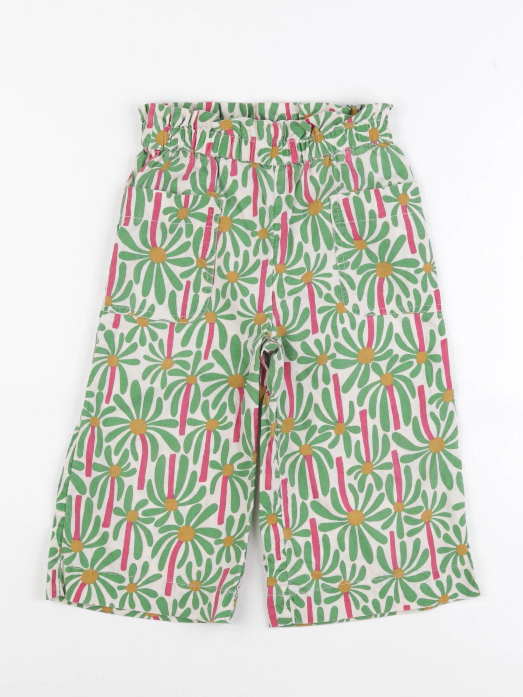 Monoprix - pantalon vert, rose - 3 ans