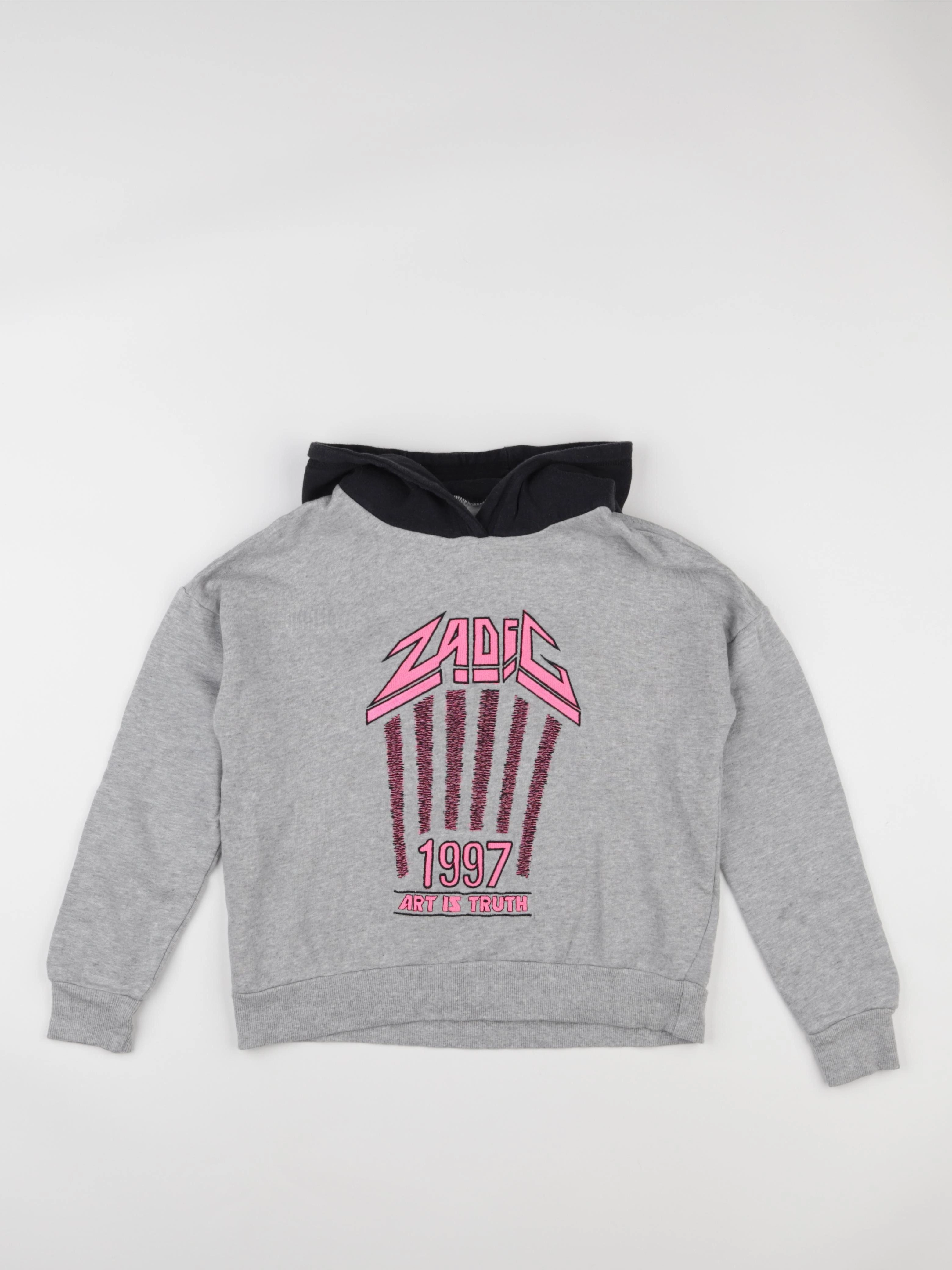 Zadig & Voltaire - sweat gris, noir - 10 ans