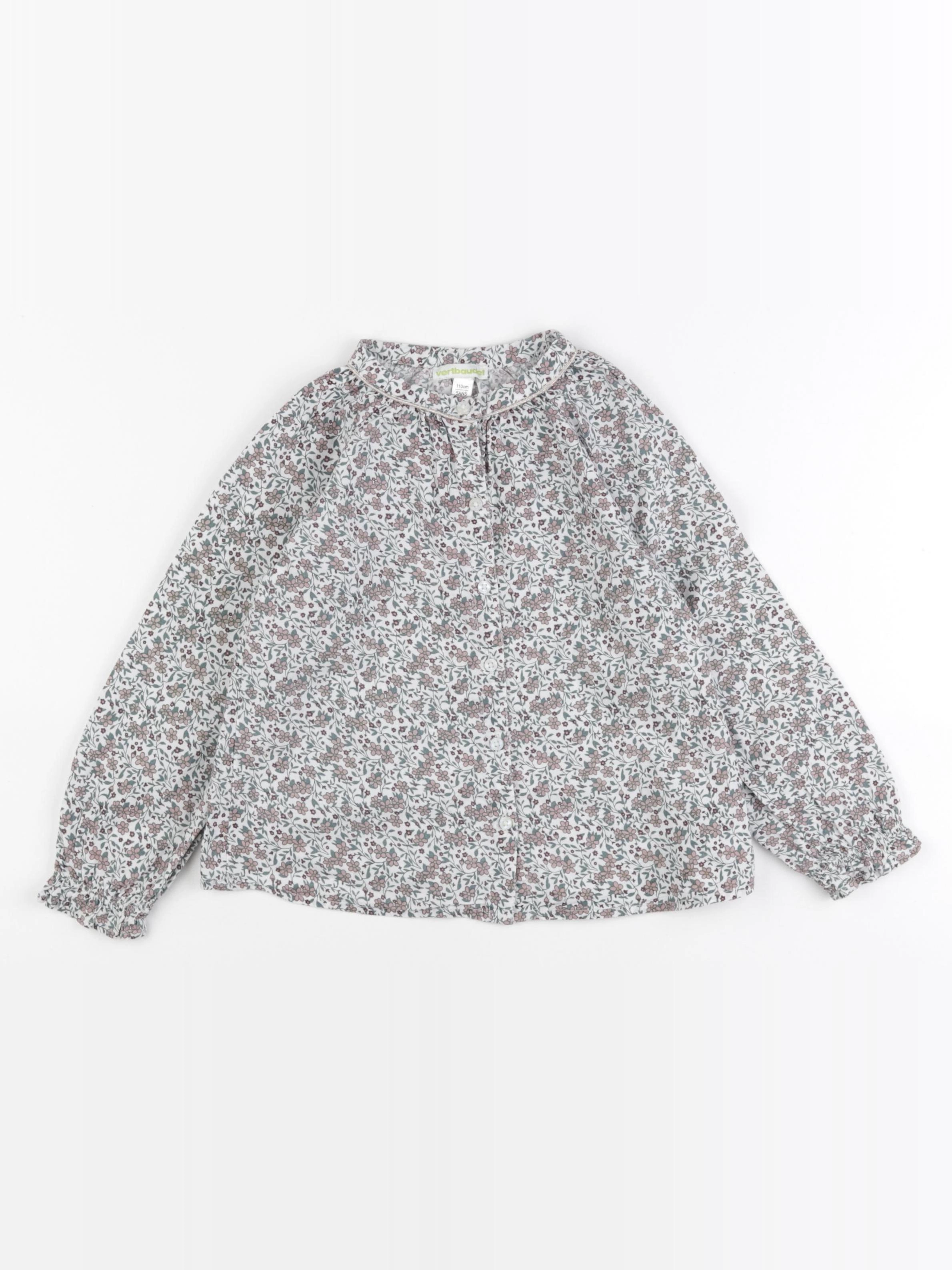 Vertbaudet - blouse blanc, rose - 5 ans