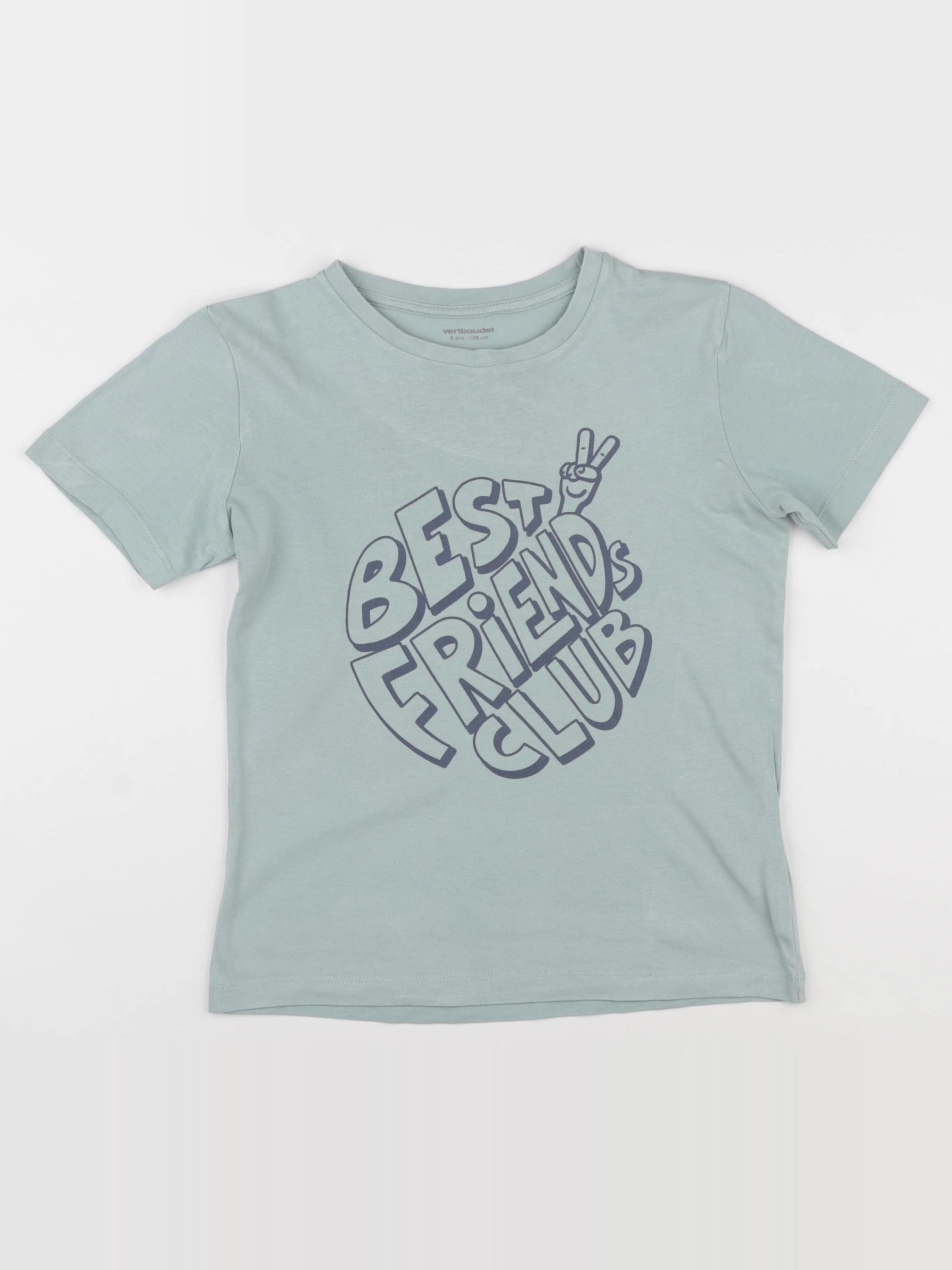 Vertbaudet - tee-shirt bleu - 8 ans