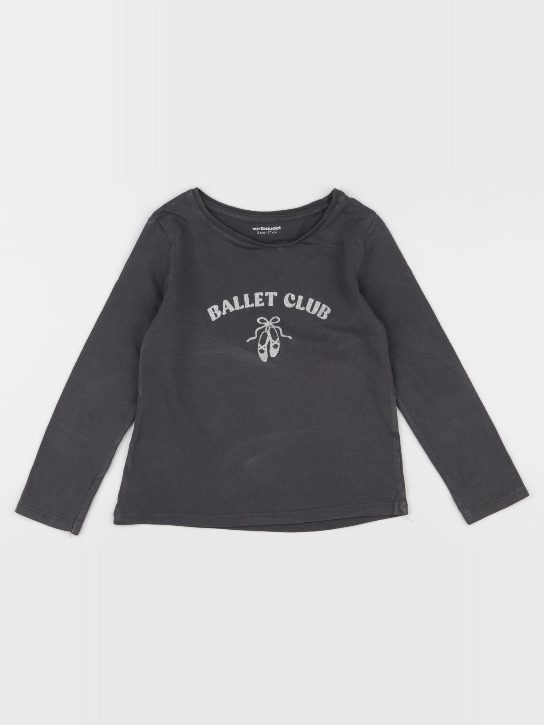 Vertbaudet - tee-shirt argent, taupe - 3 ans