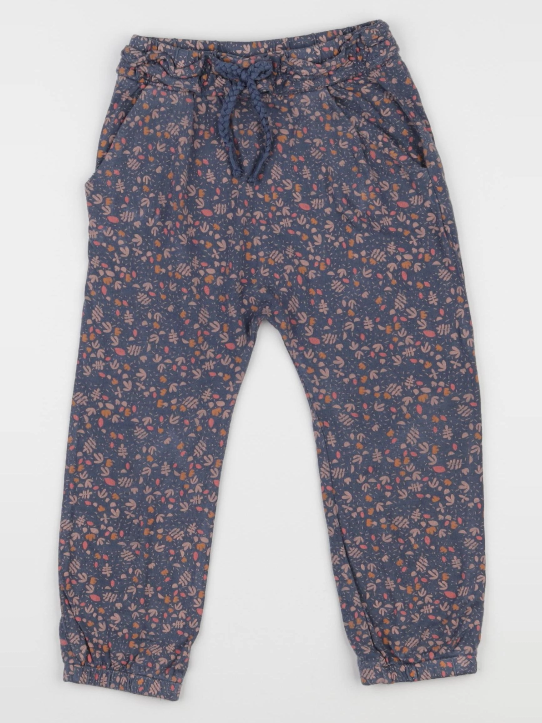 Vertbaudet - sarouel bleu, rose - 36 mois