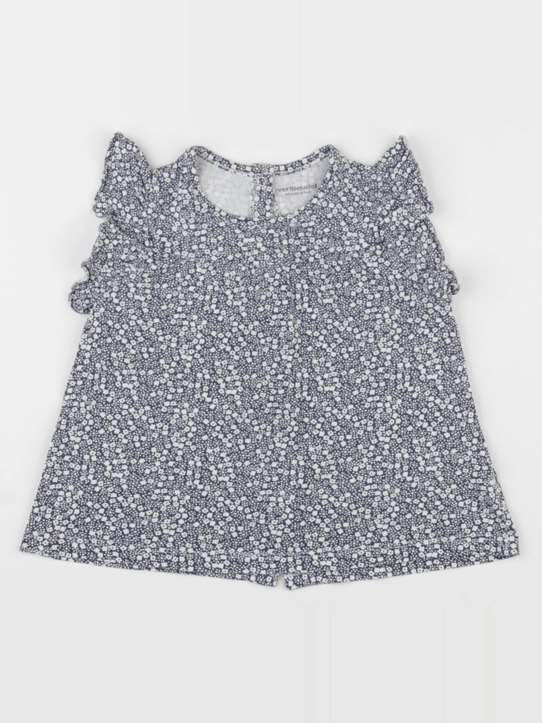 Vertbaudet - tee-shirt blanc, bleu - 36 mois