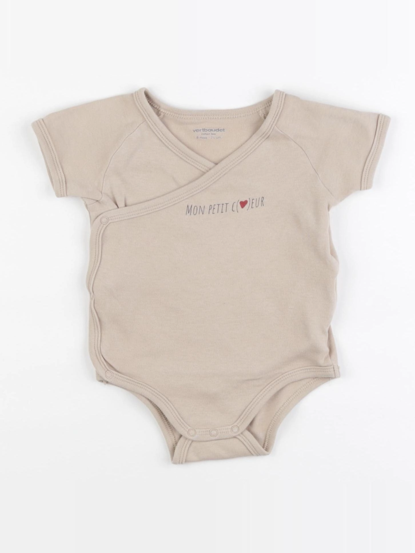Vertbaudet - body beige - 9 mois