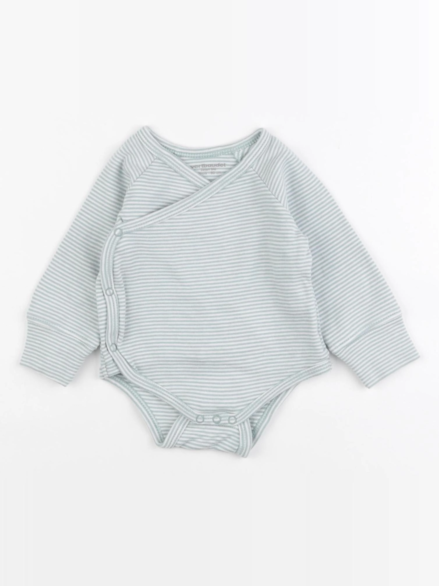 Vertbaudet - body vert, blanc - 3 mois