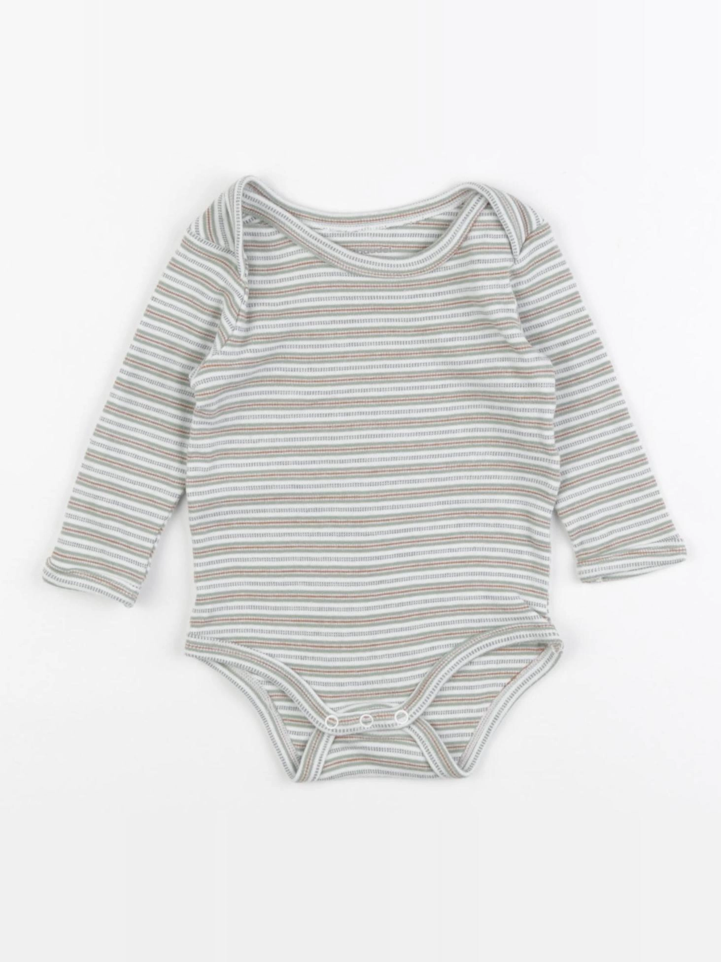 Vertbaudet - body vert, marron - 6 mois