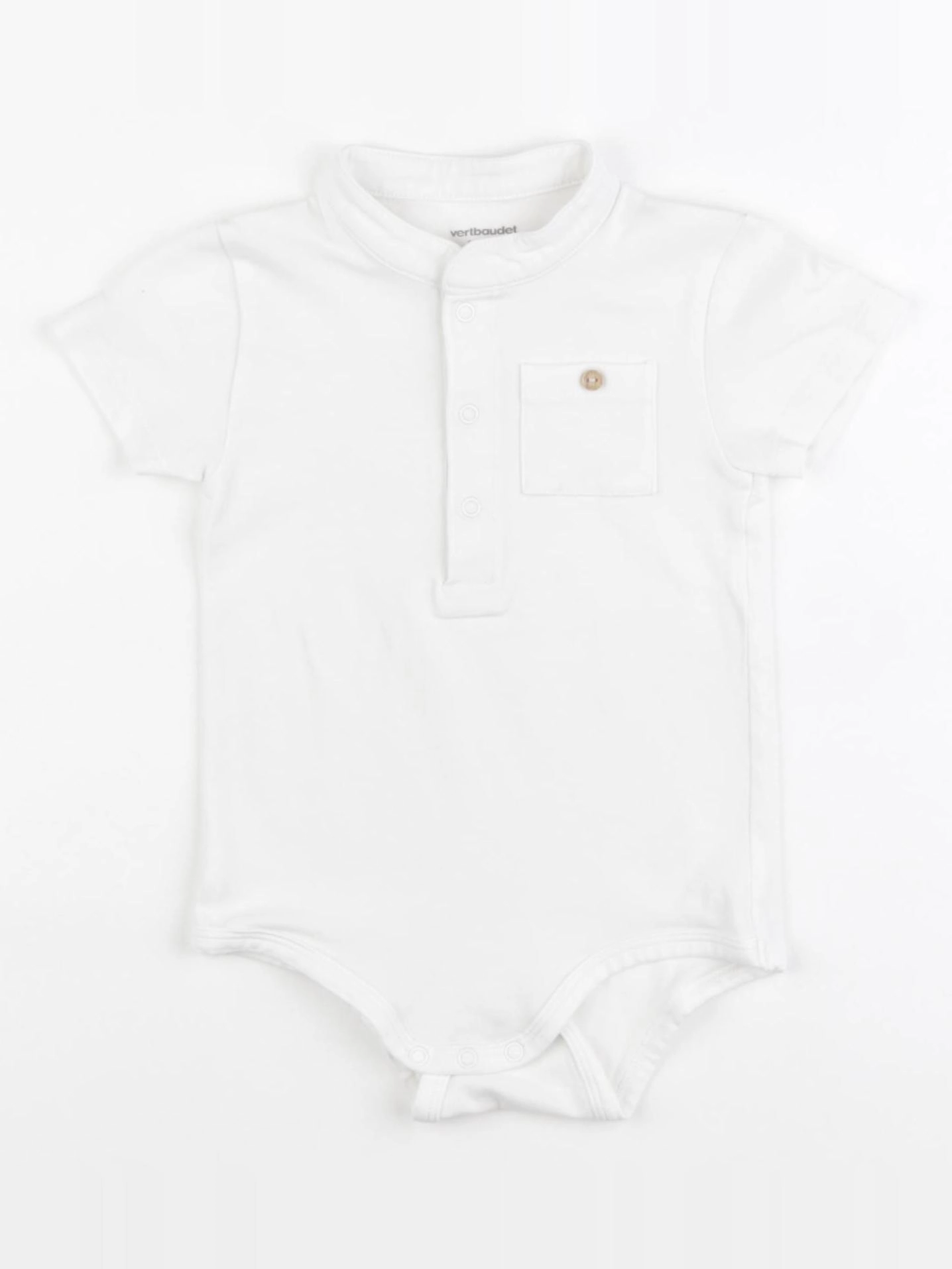 Vertbaudet - body à col blanc - 12 mois