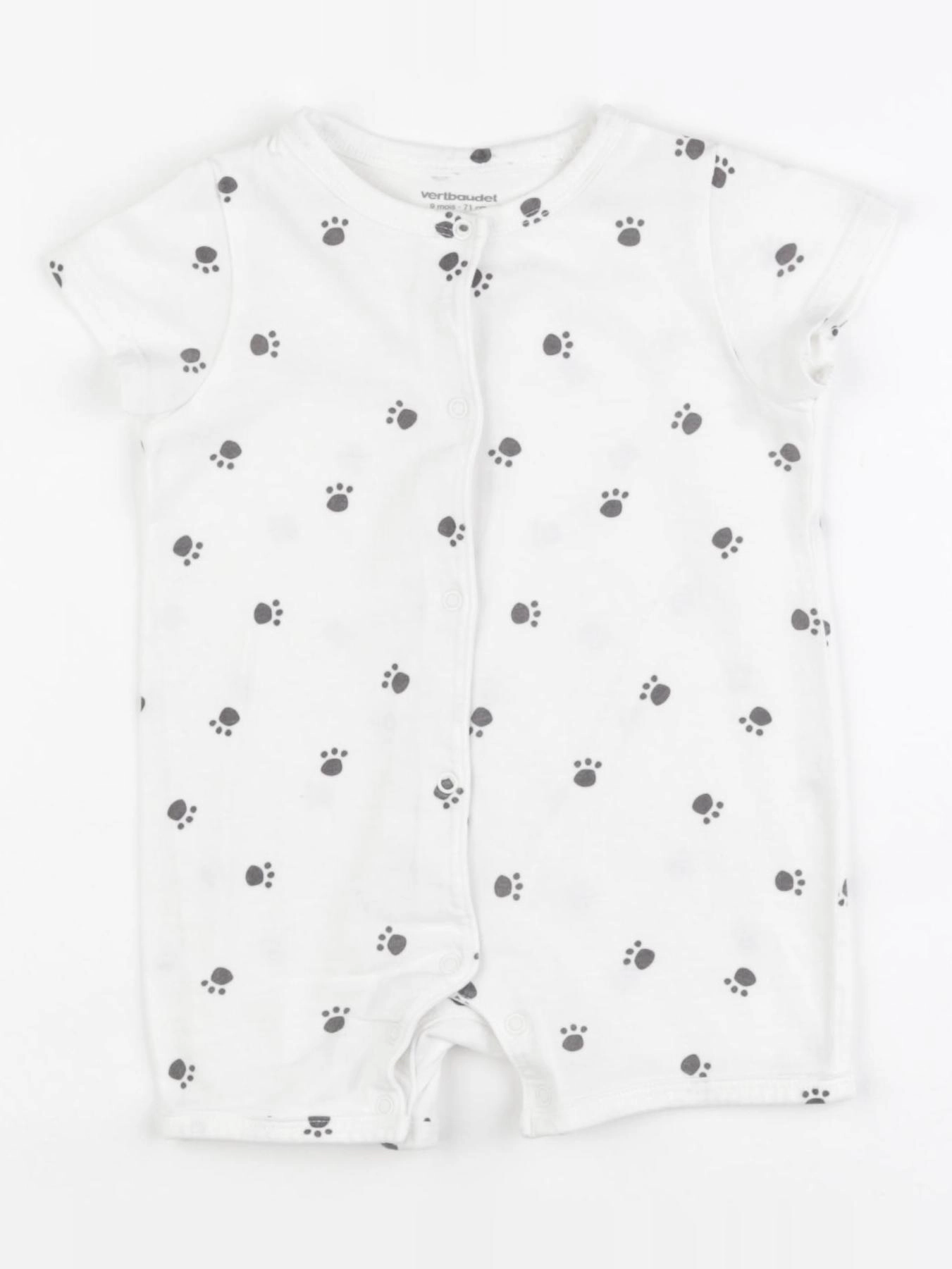 Vertbaudet - pyjama coton blanc - 12 mois