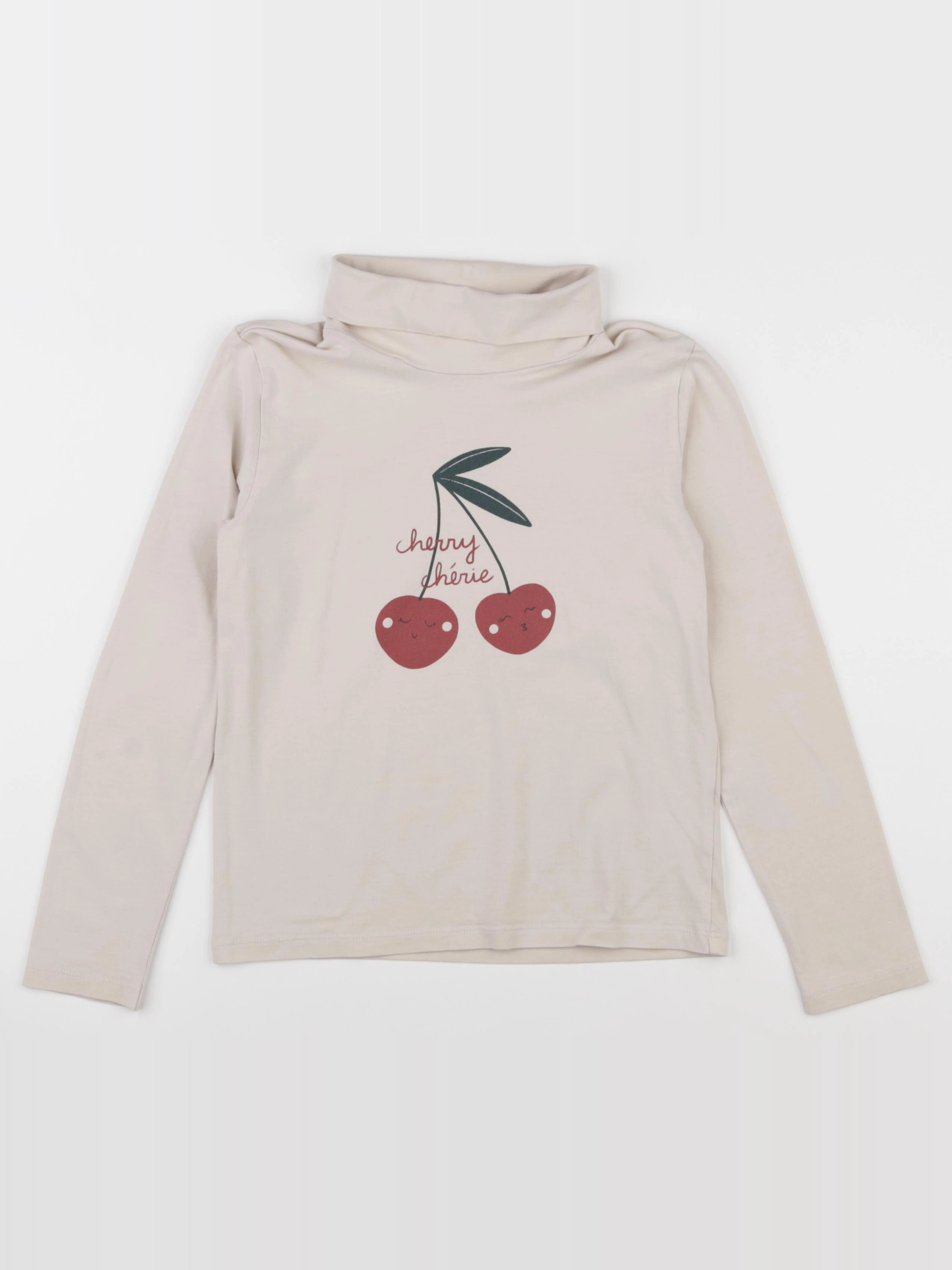 Vertbaudet - sous-pull beige - 8 ans