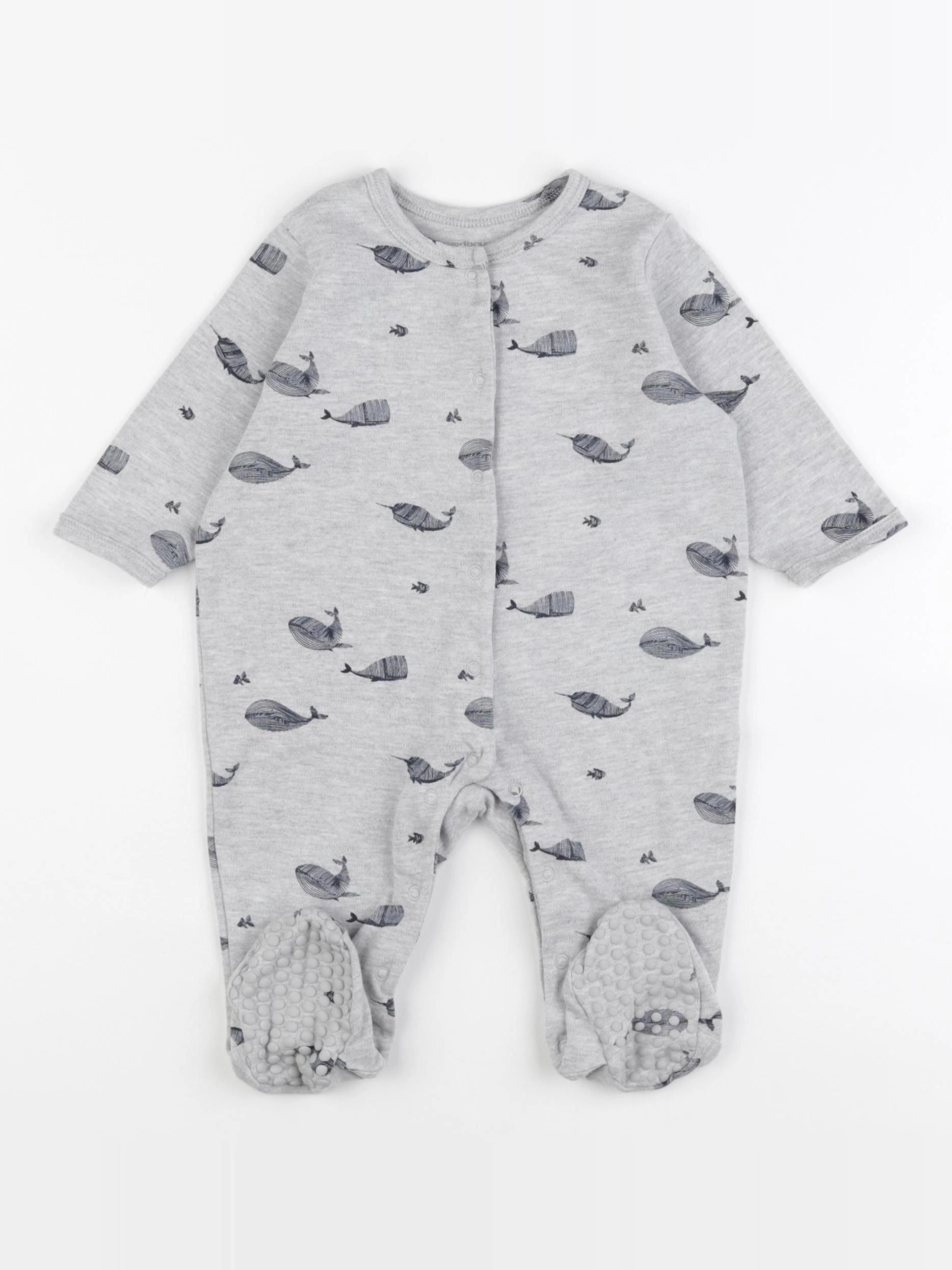 Vertbaudet - pyjama coton gris - 9 mois