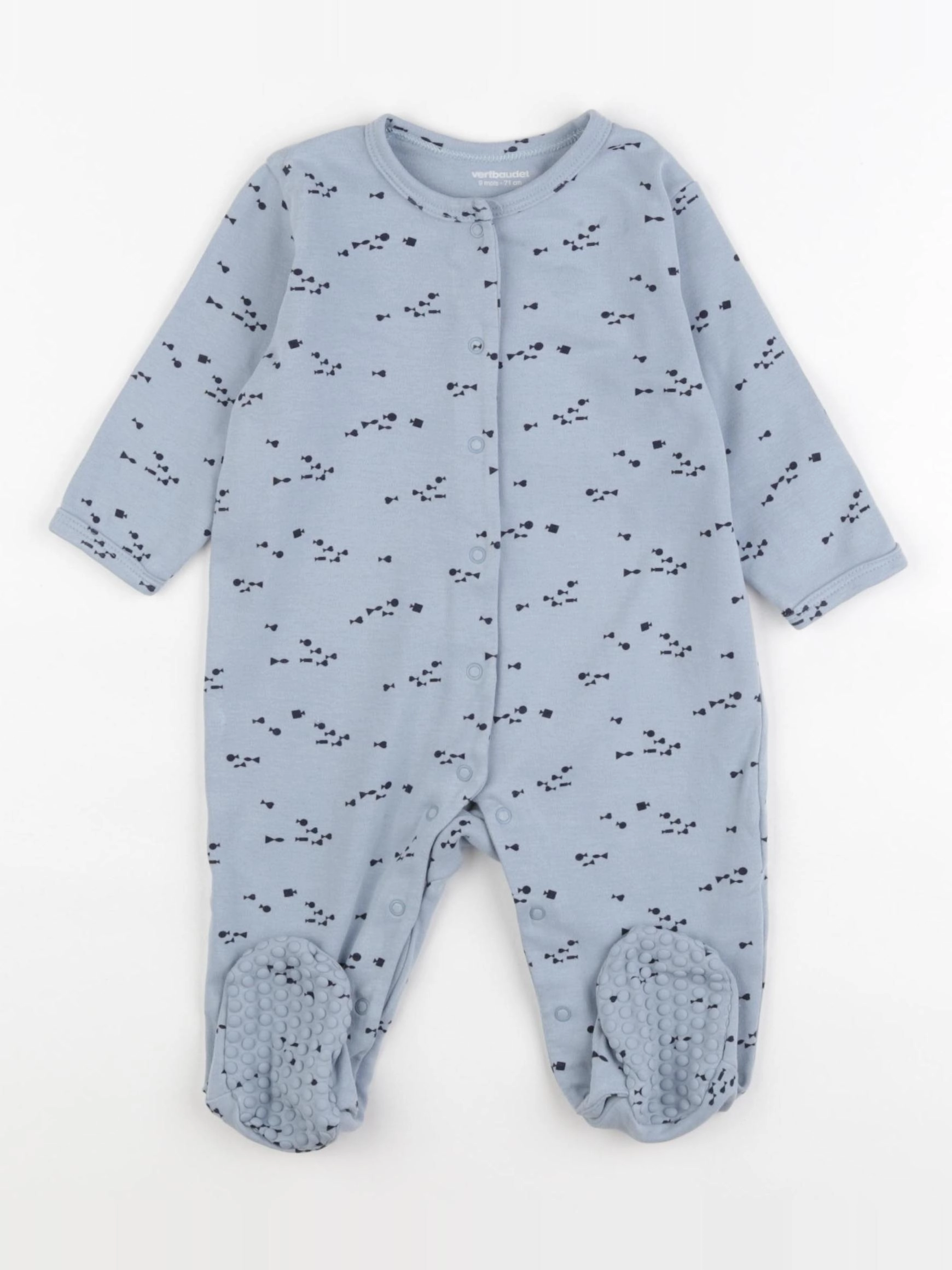 Vertbaudet - pyjama coton bleu - 9 mois