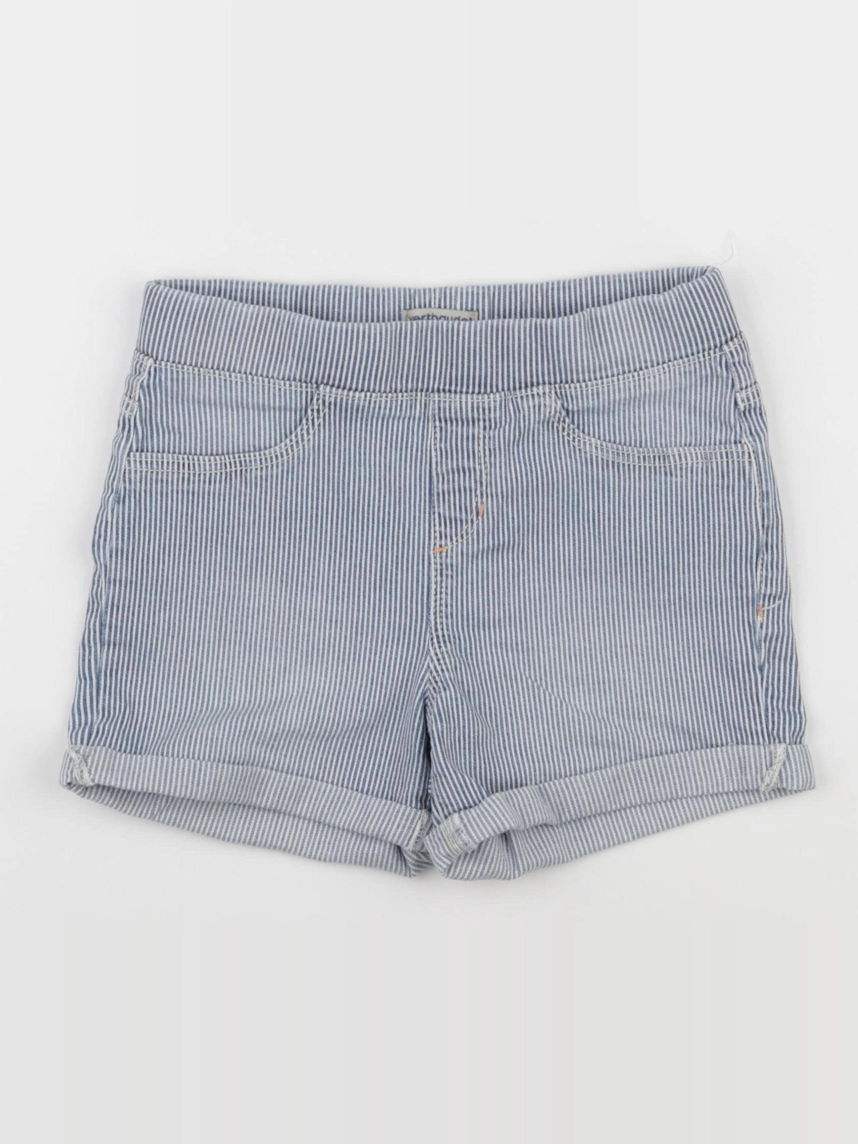 Vertbaudet - short bleu, blanc - 9 ans