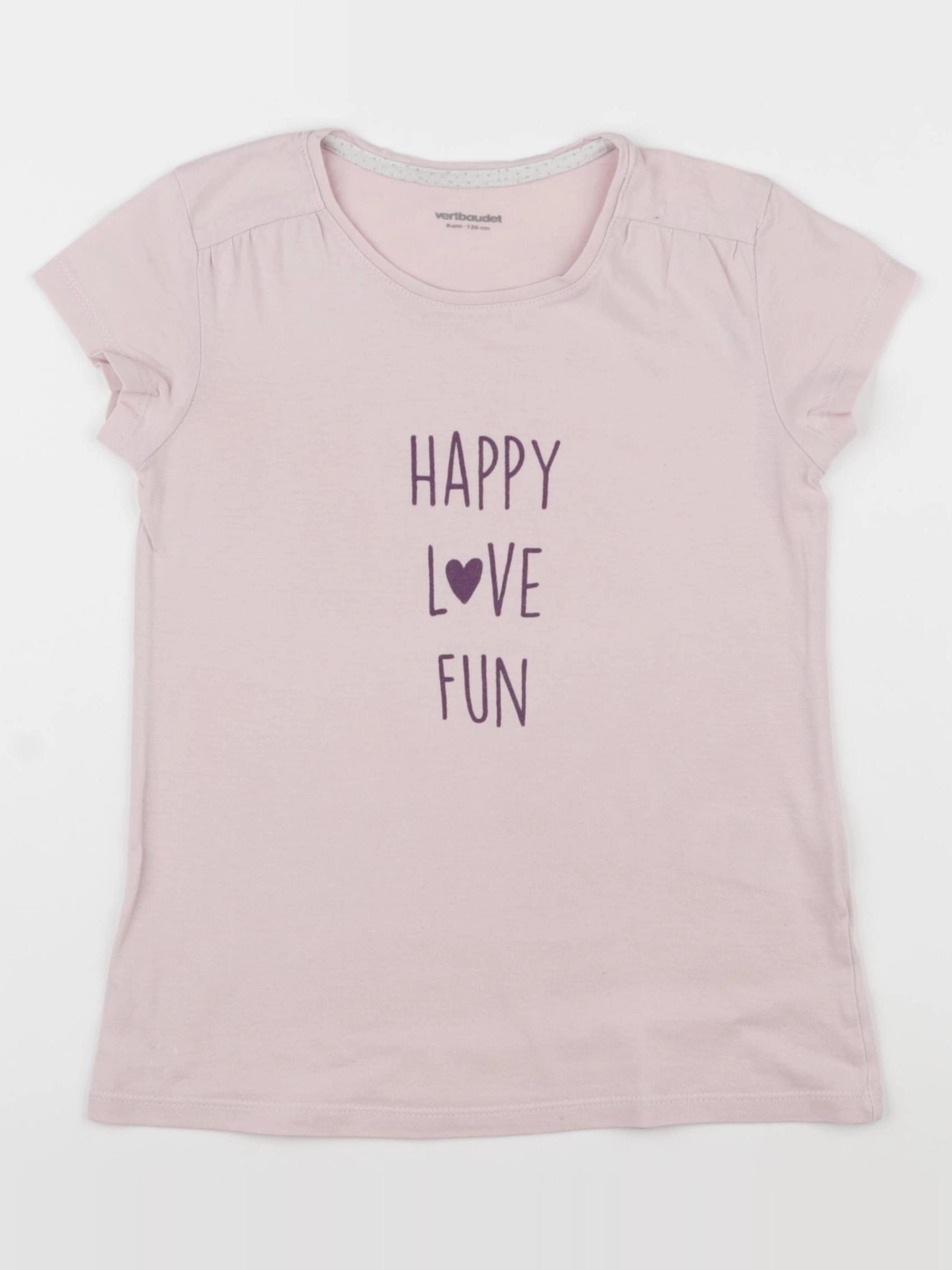 Vertbaudet - tee-shirt rose - 8 ans