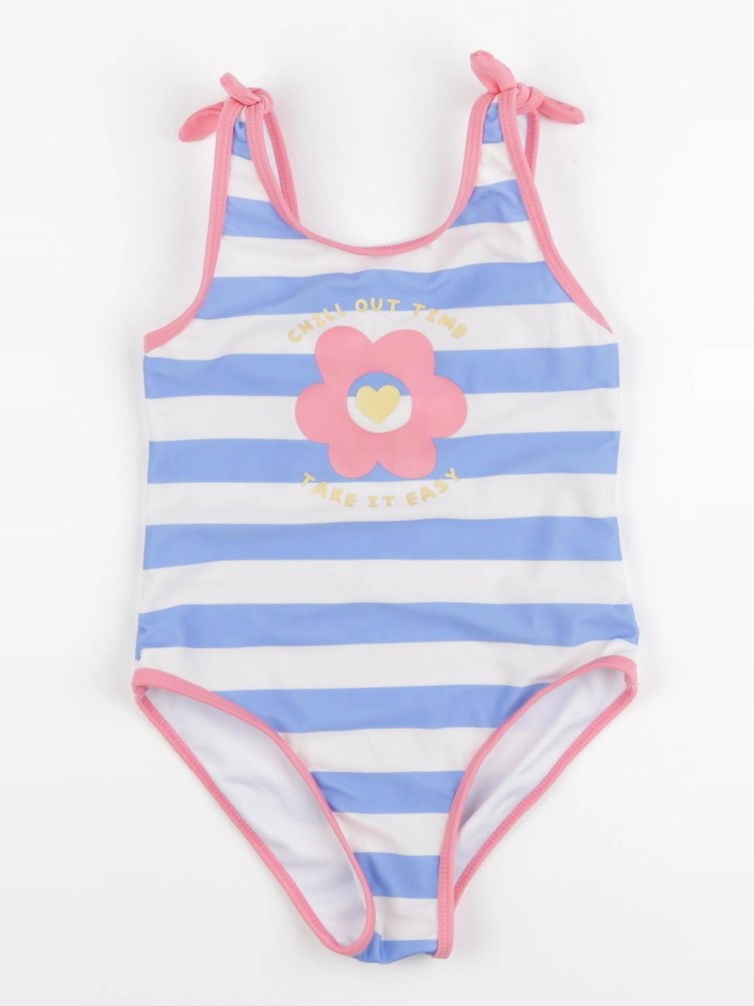 Vertbaudet - maillot de bain bleu, rose - 6 ans