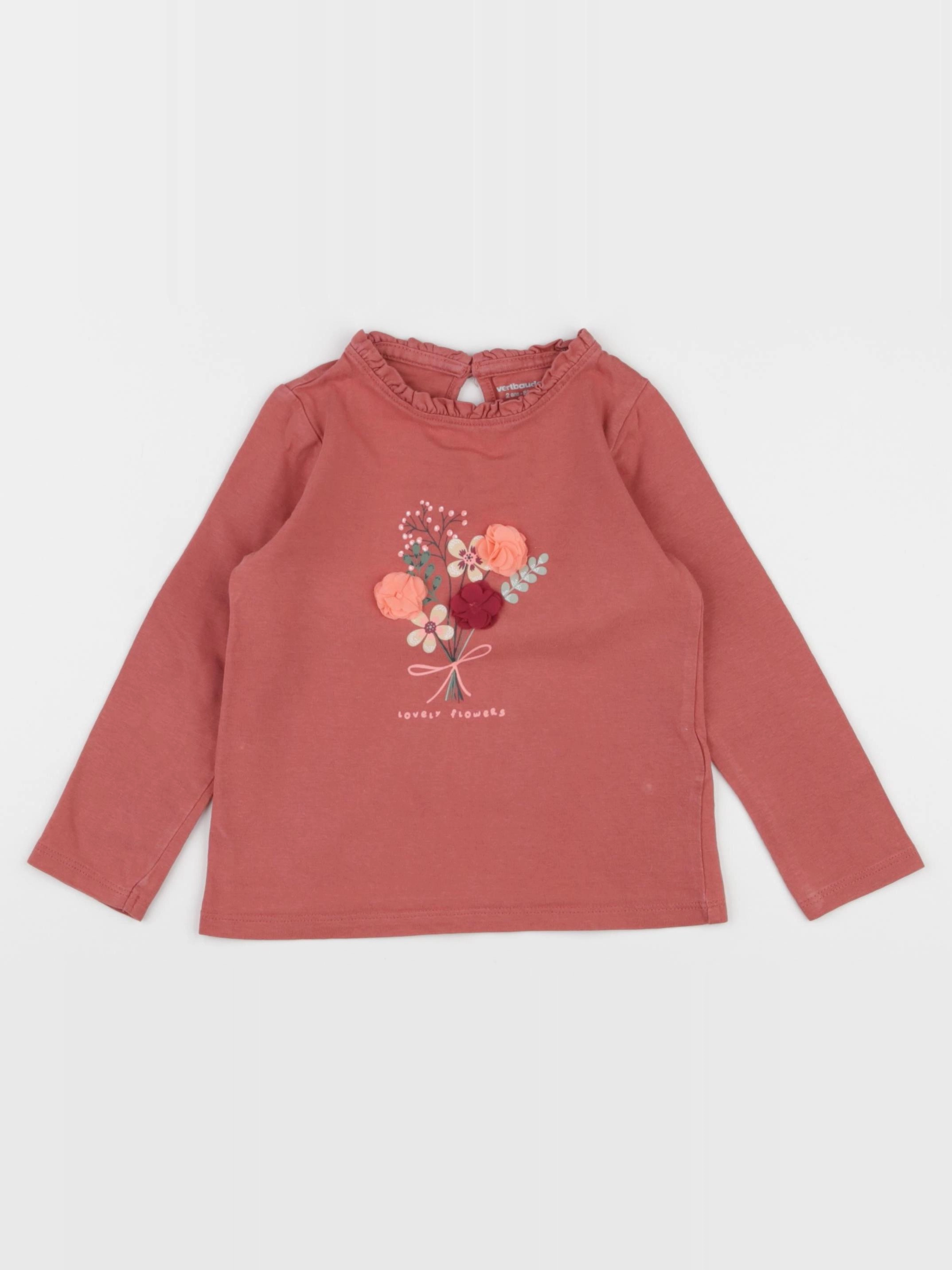 Vertbaudet - tee-shirt rose - 2 ans