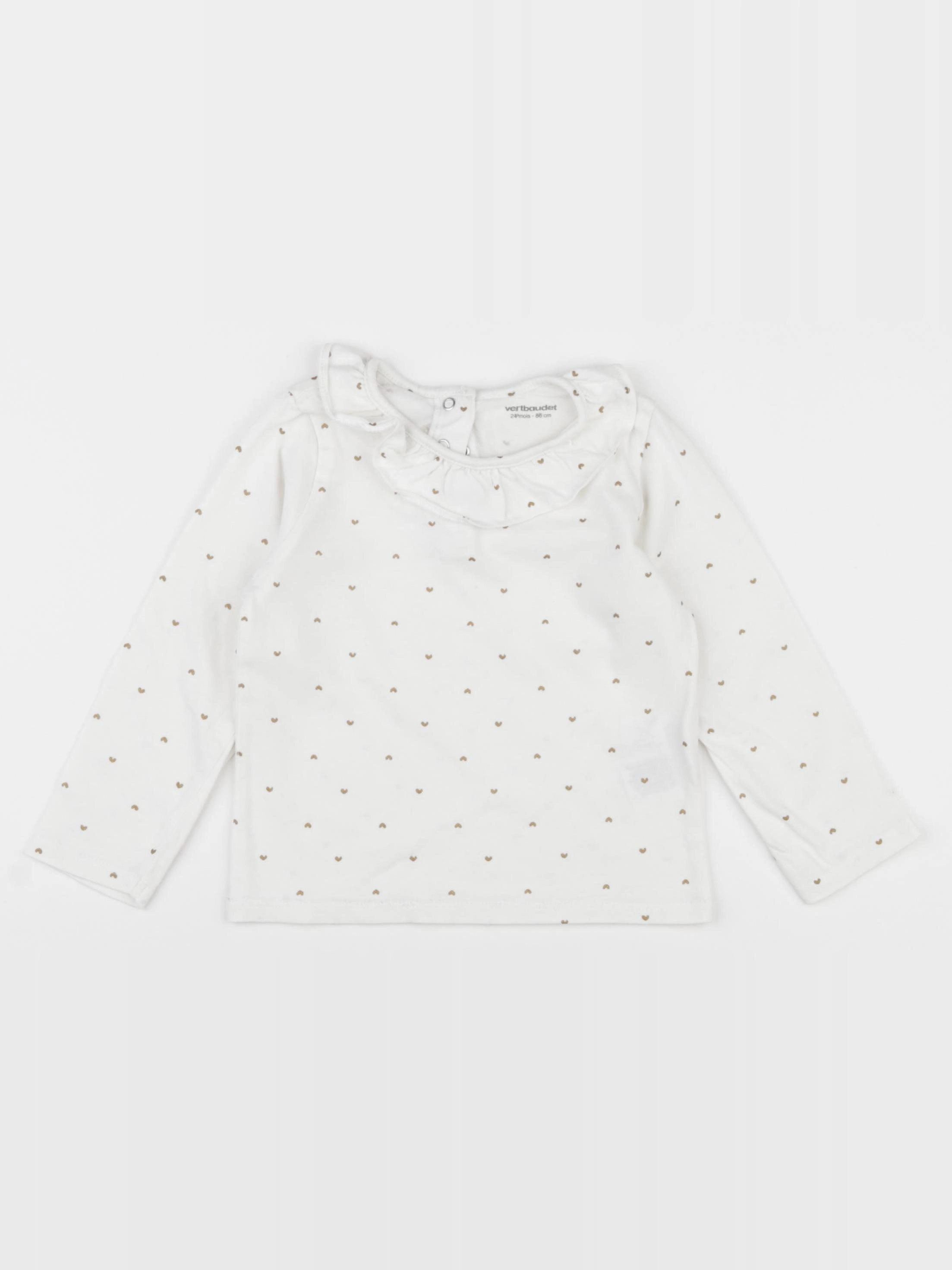 Vertbaudet - tee-shirt blanc - 2 ans
