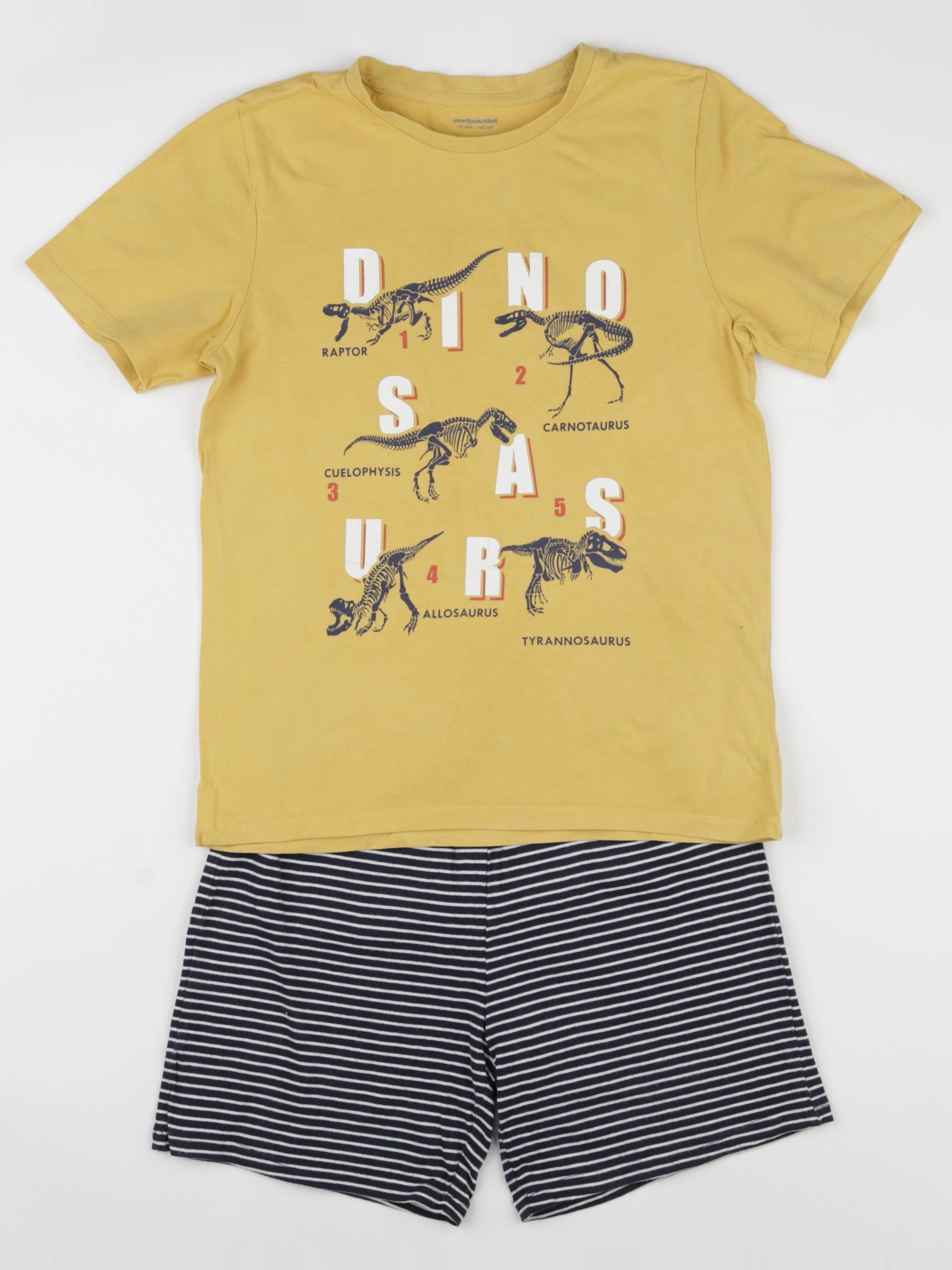 Vertbaudet - pyjama coton jaune - 10 ans