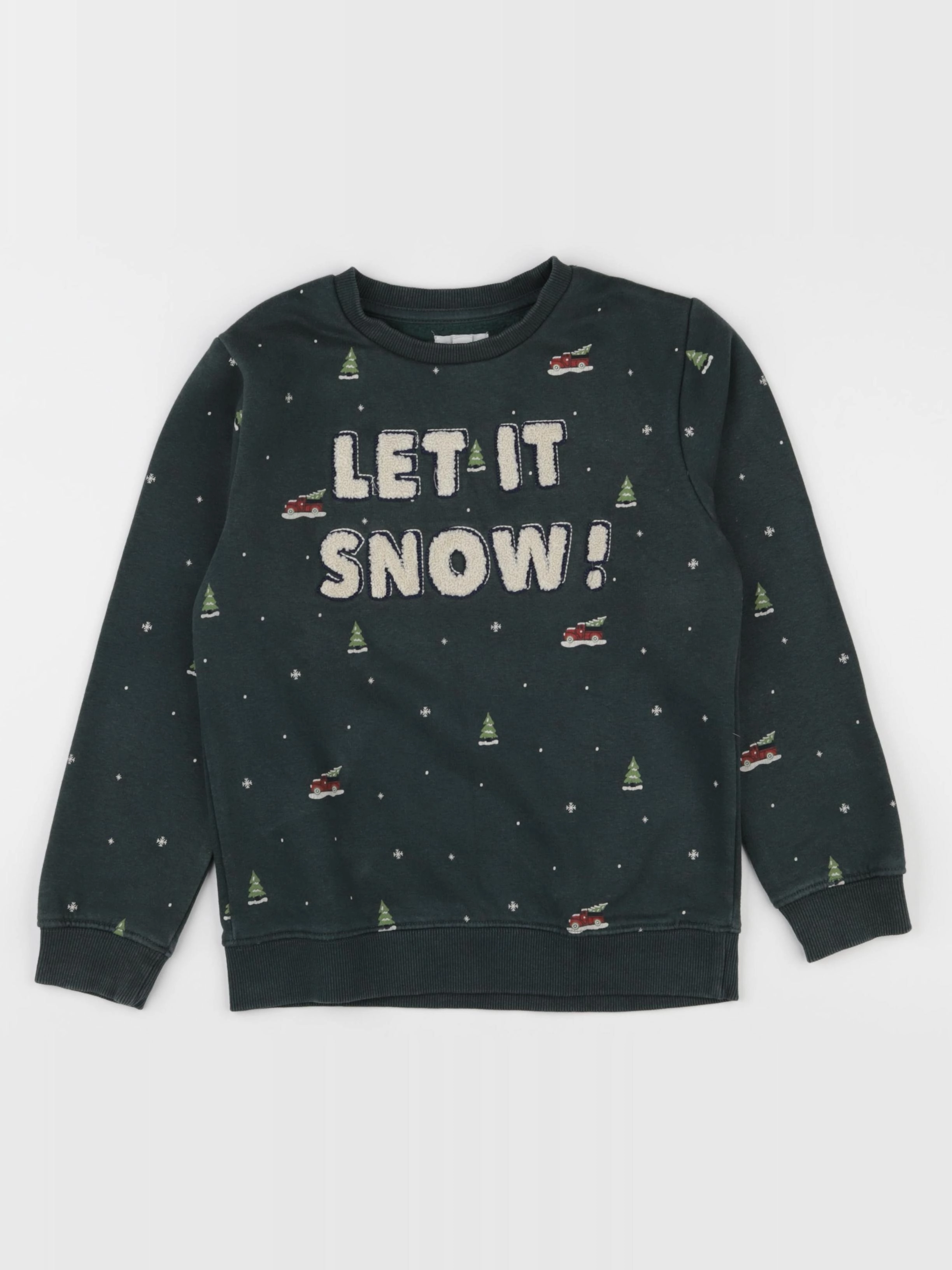 Vertbaudet - sweat vert - 8 ans