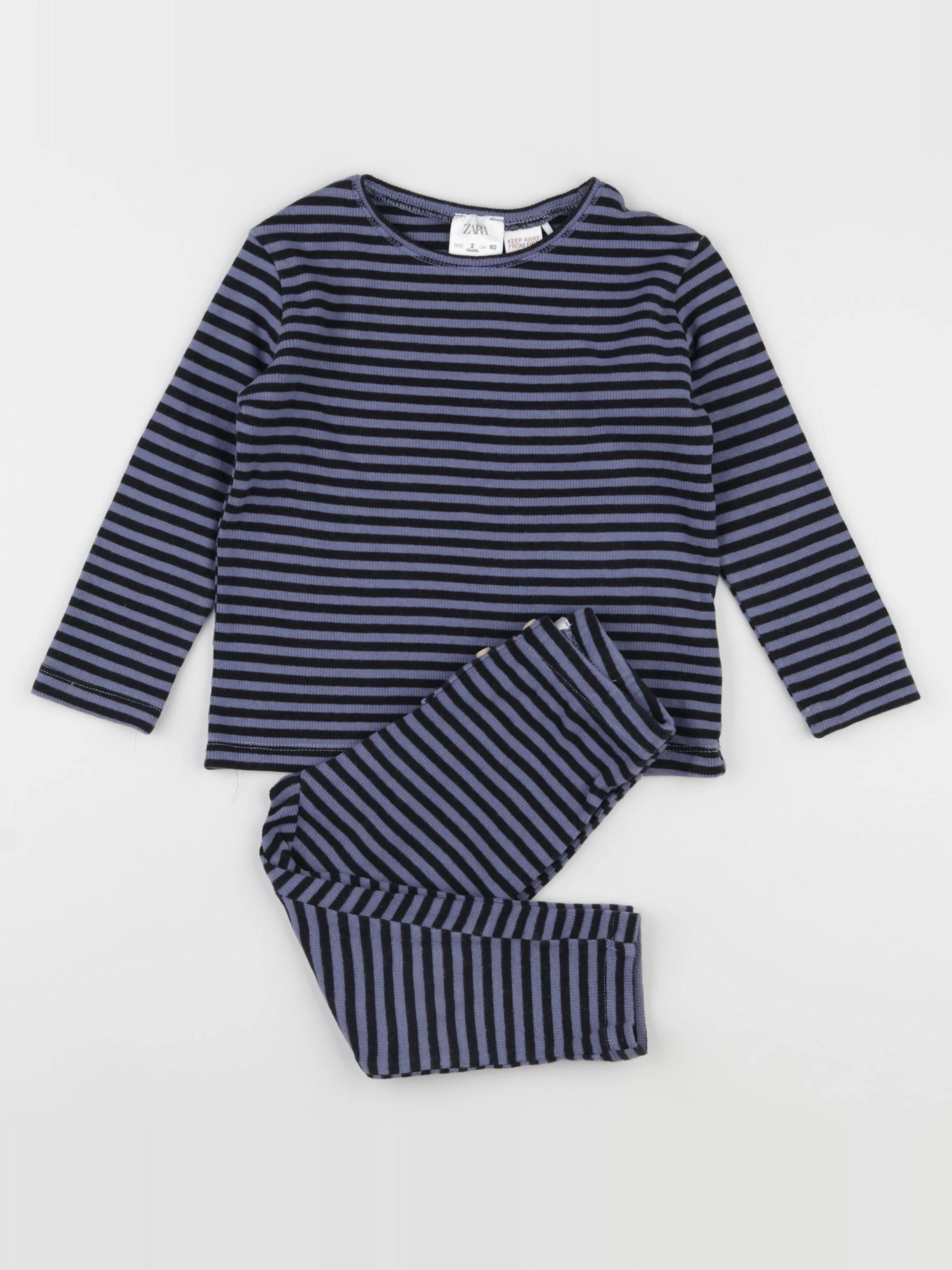 Zara - pyjama coton violet, noir - 2 ans
