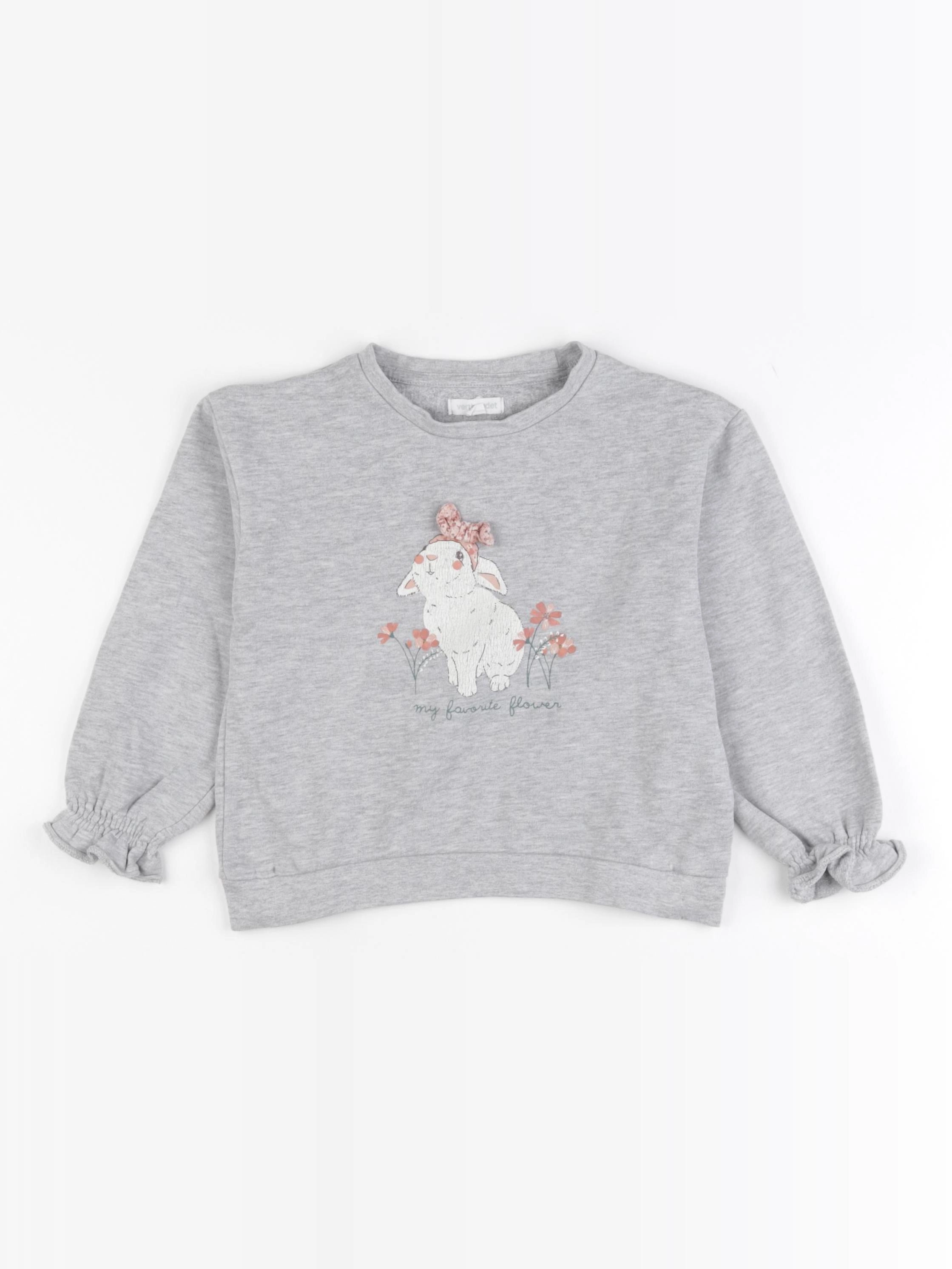 Vertbaudet - sweat gris - 6 ans