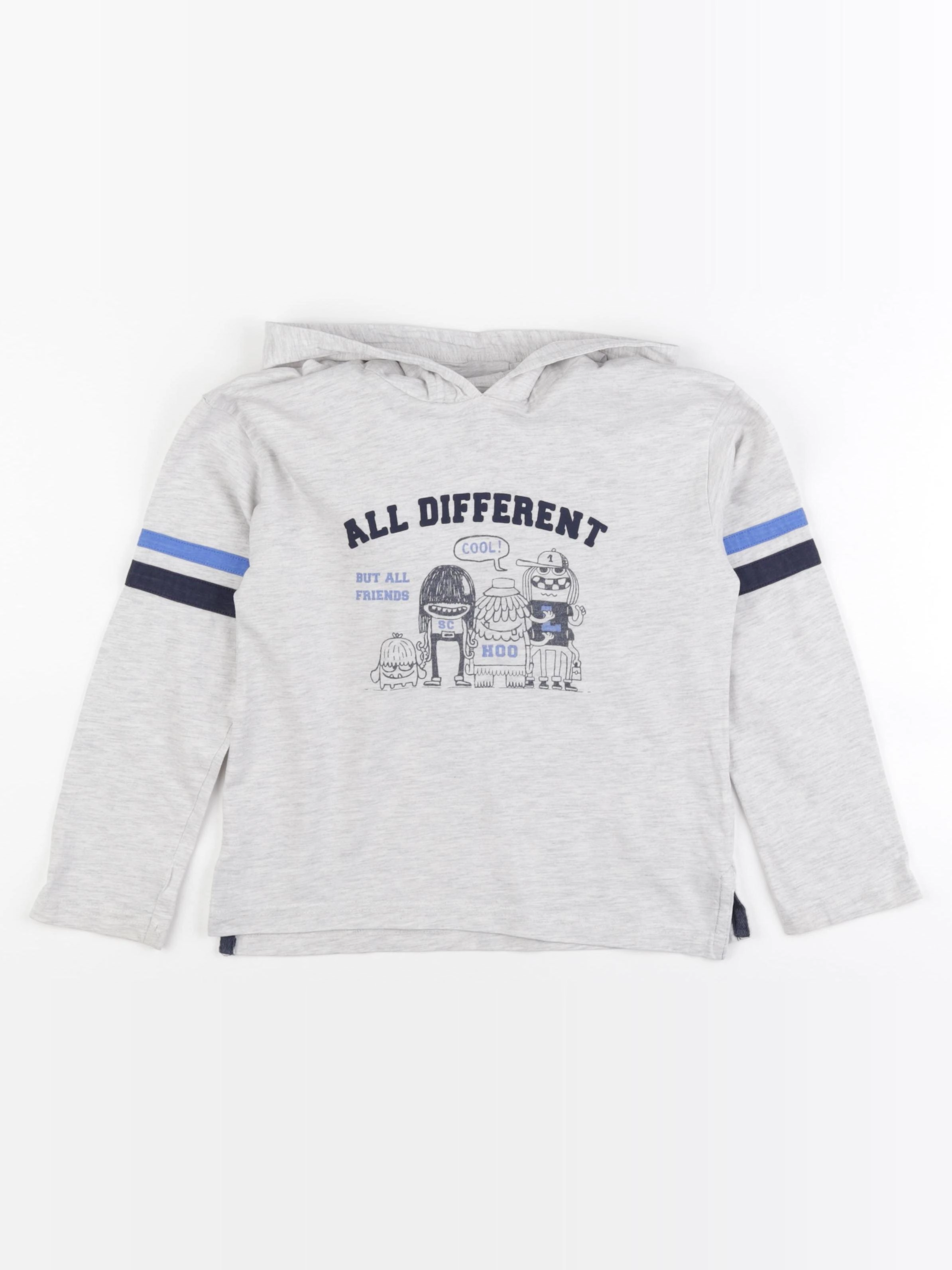 Vertbaudet - tee-shirt gris, bleu - 8 ans