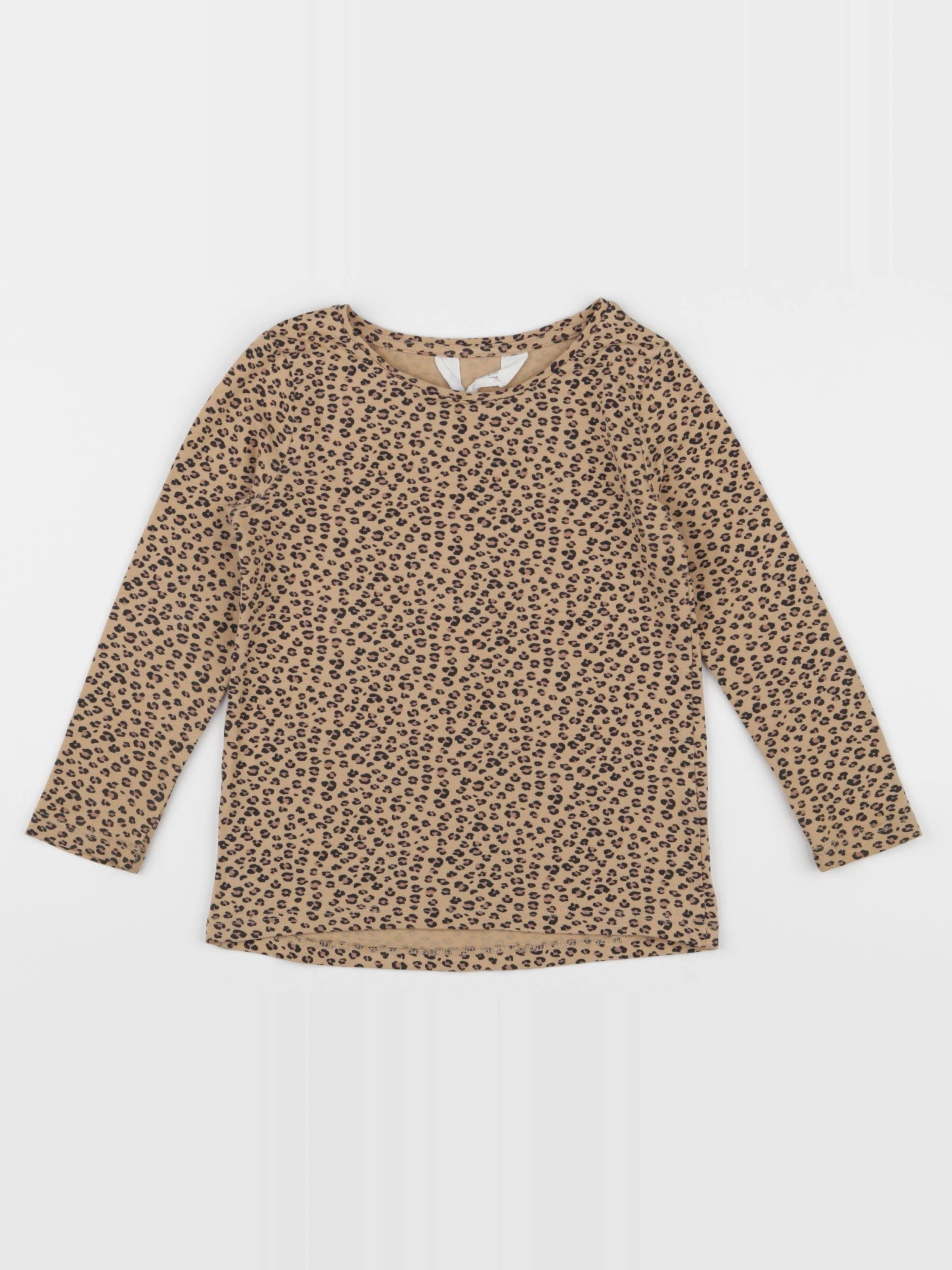 H&M - tee-shirt marron - 3/4 ans