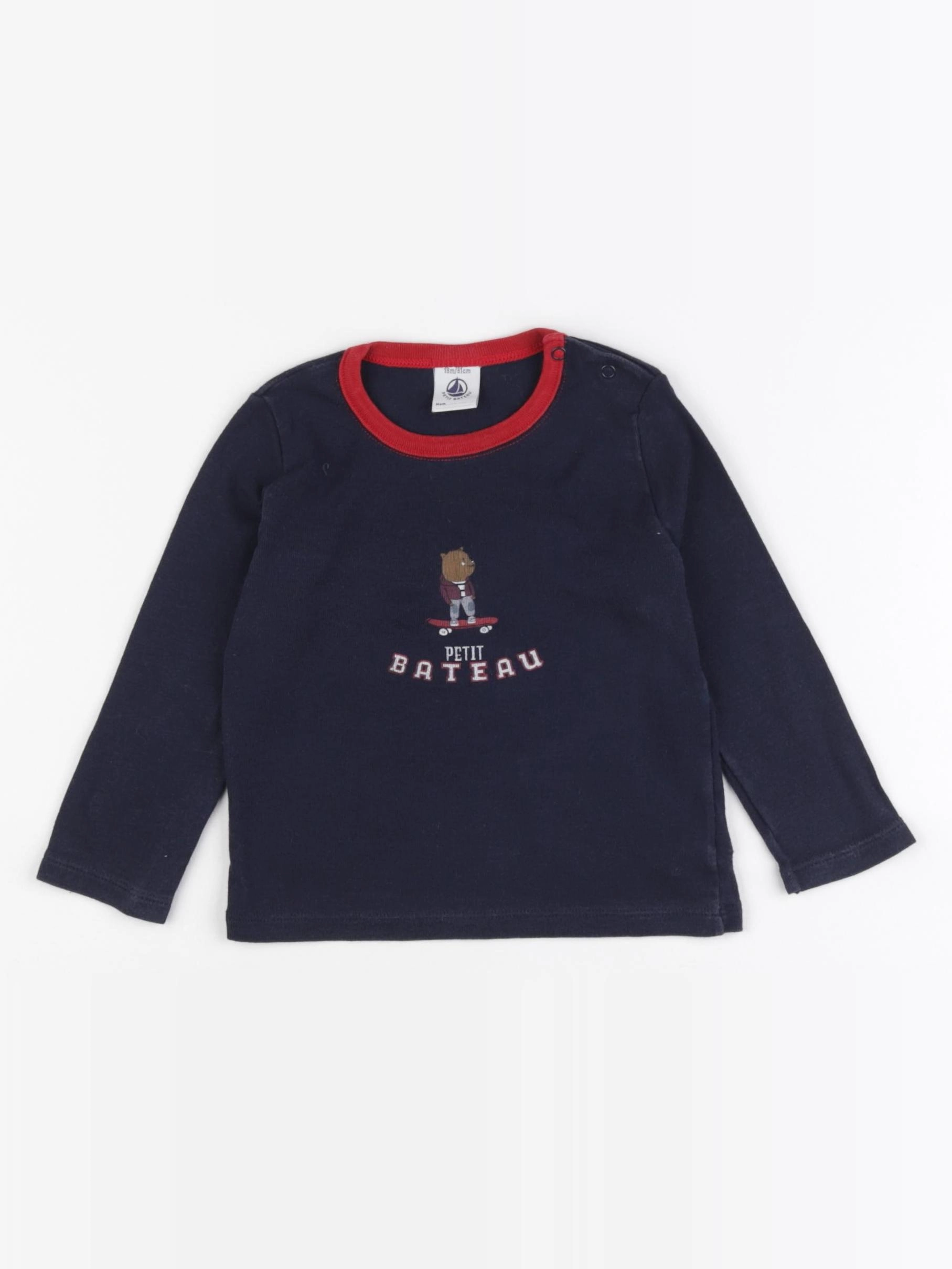 Petit Bateau - tee-shirt bleu - 18 mois