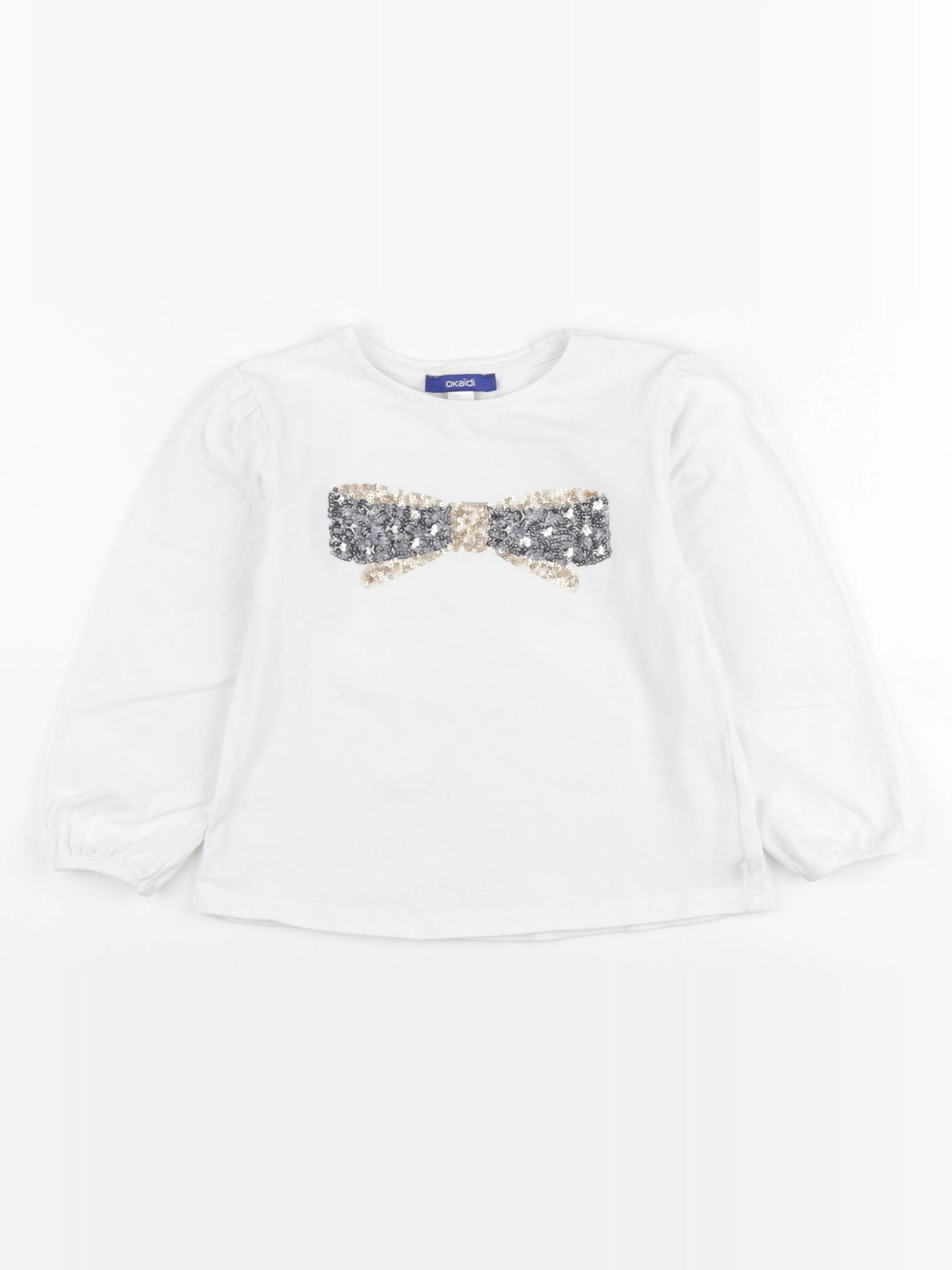 Okaidi - tee-shirt beige, or - 4 ans