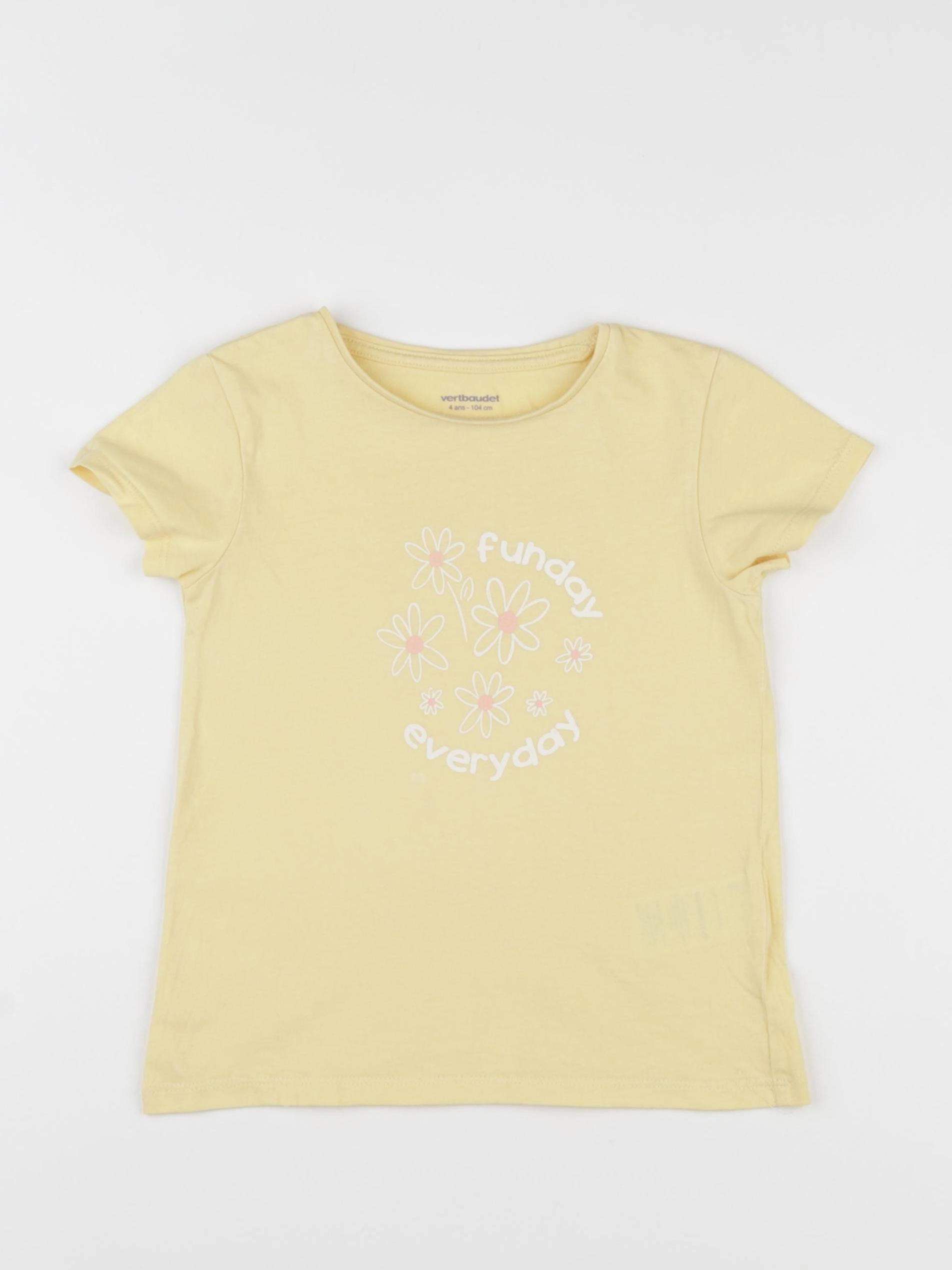 Vertbaudet - tee-shirt jaune - 4 ans