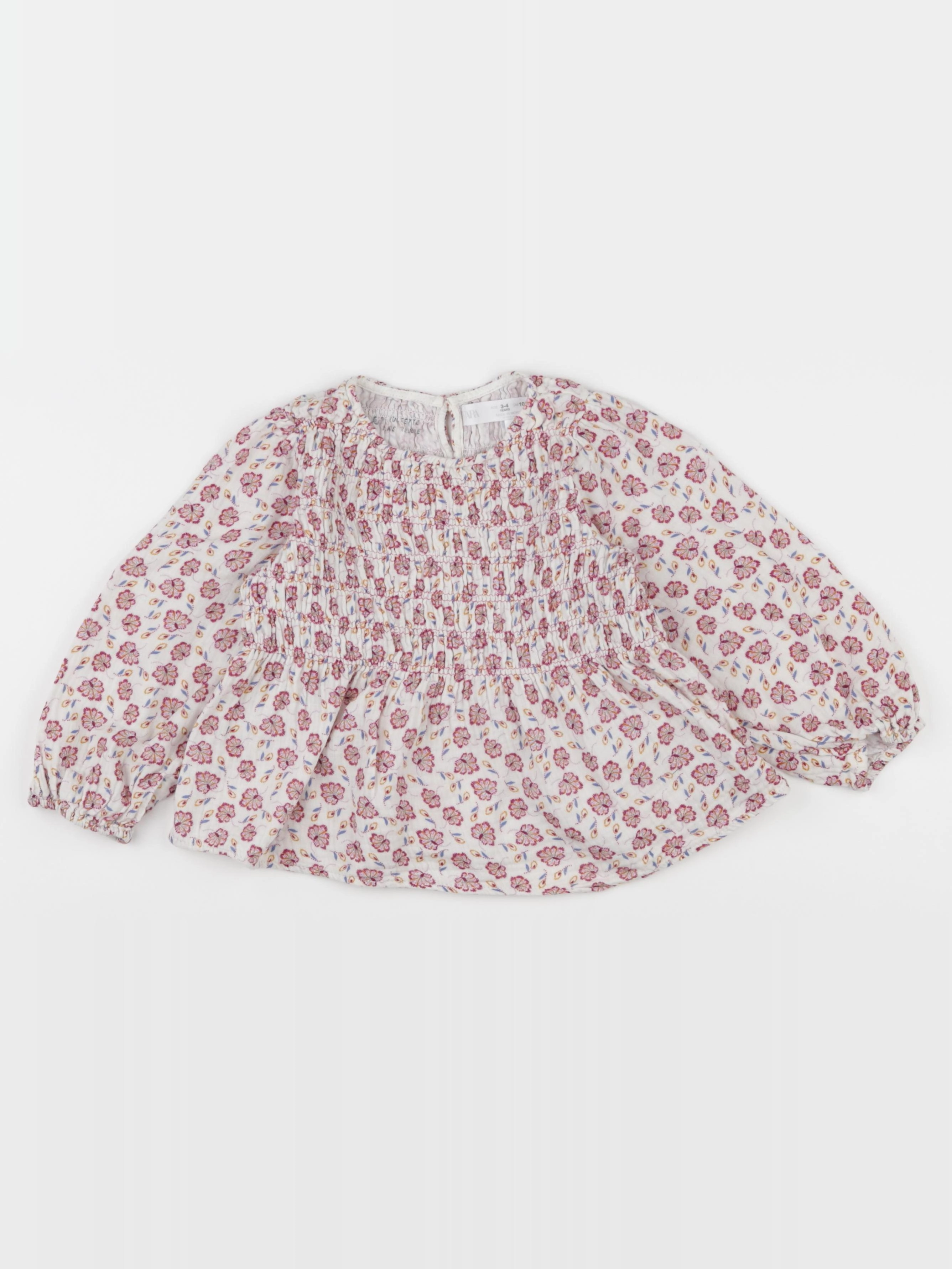 Zara - blouse beige, rose - 3/4 ans