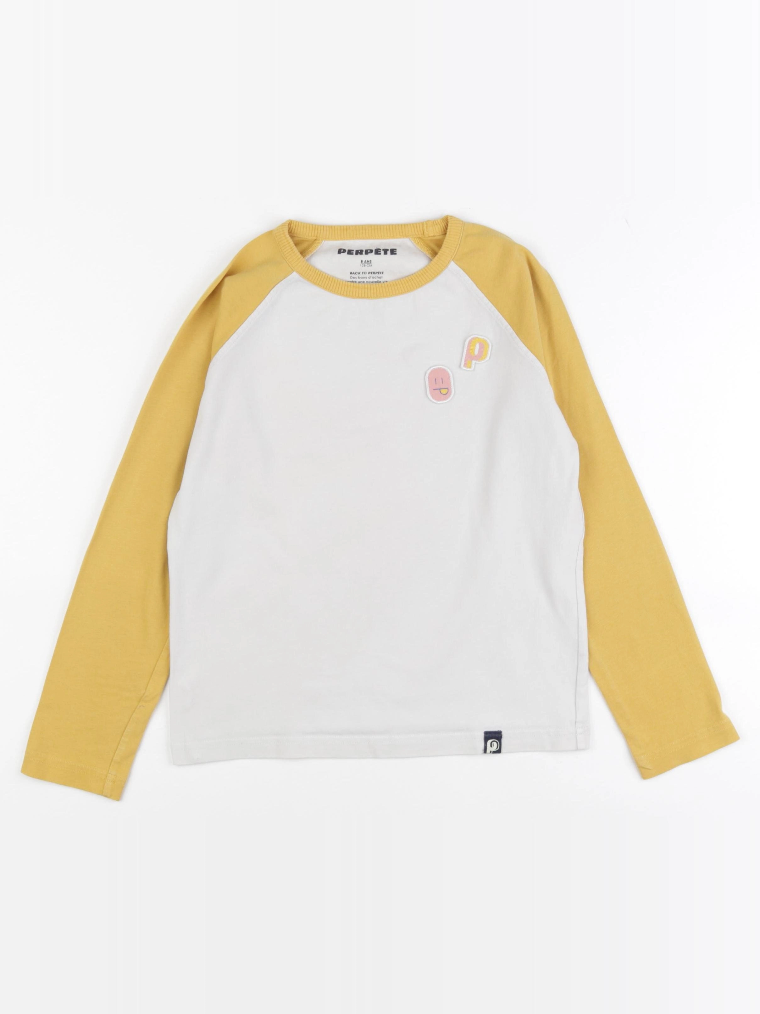 Perpète - tee-shirt jaune, beige - 8 ans