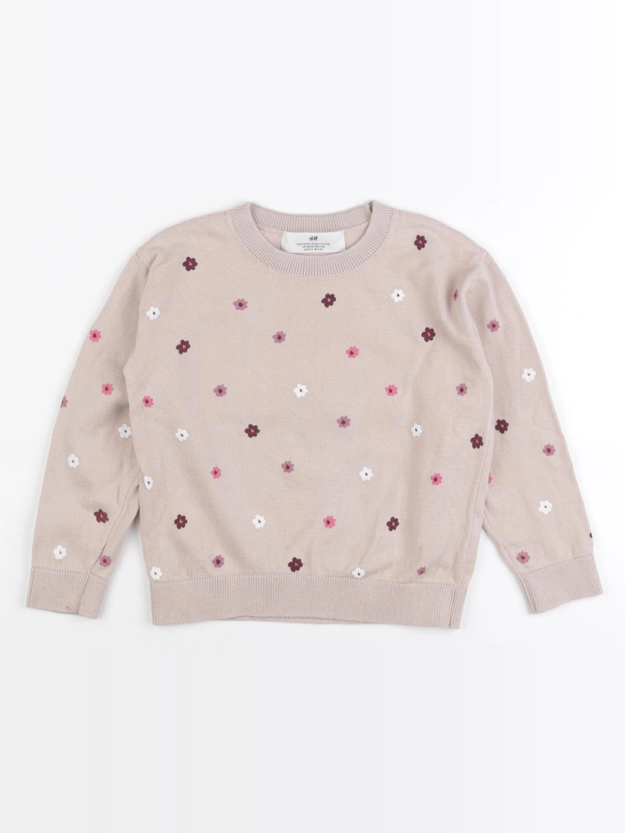 H&M - pull rose - 4/6 ans