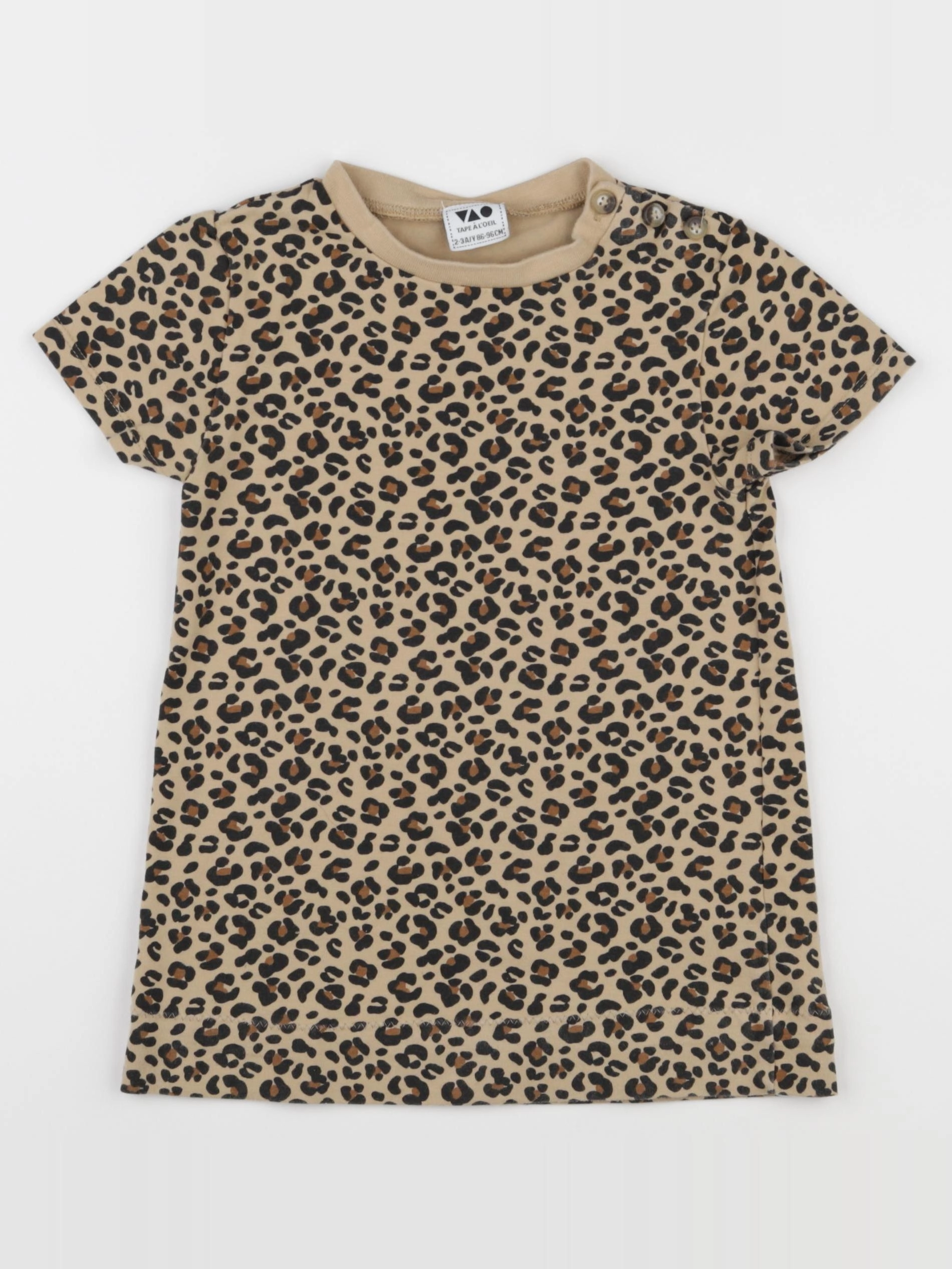 Tape à l'oeil - robe marron, beige - 2/3 ans