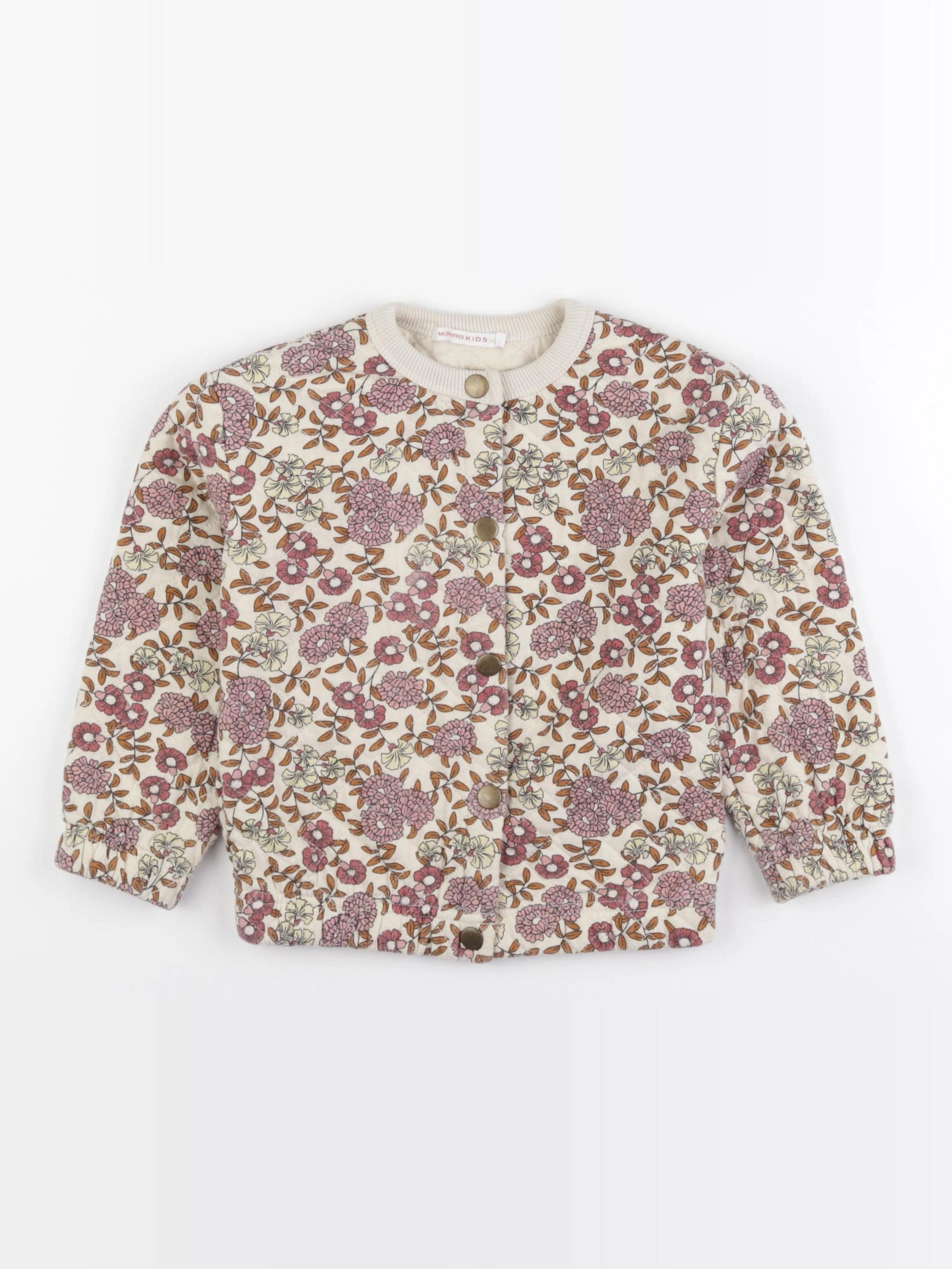 Monoprix - veste beige, rose, marron - 6 ans