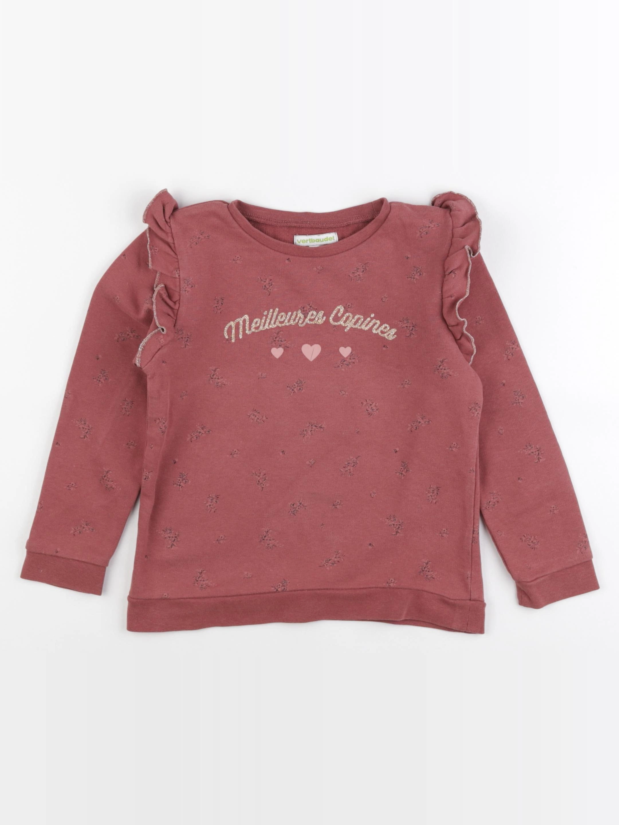 Vertbaudet - sweat or, rose - 6 ans