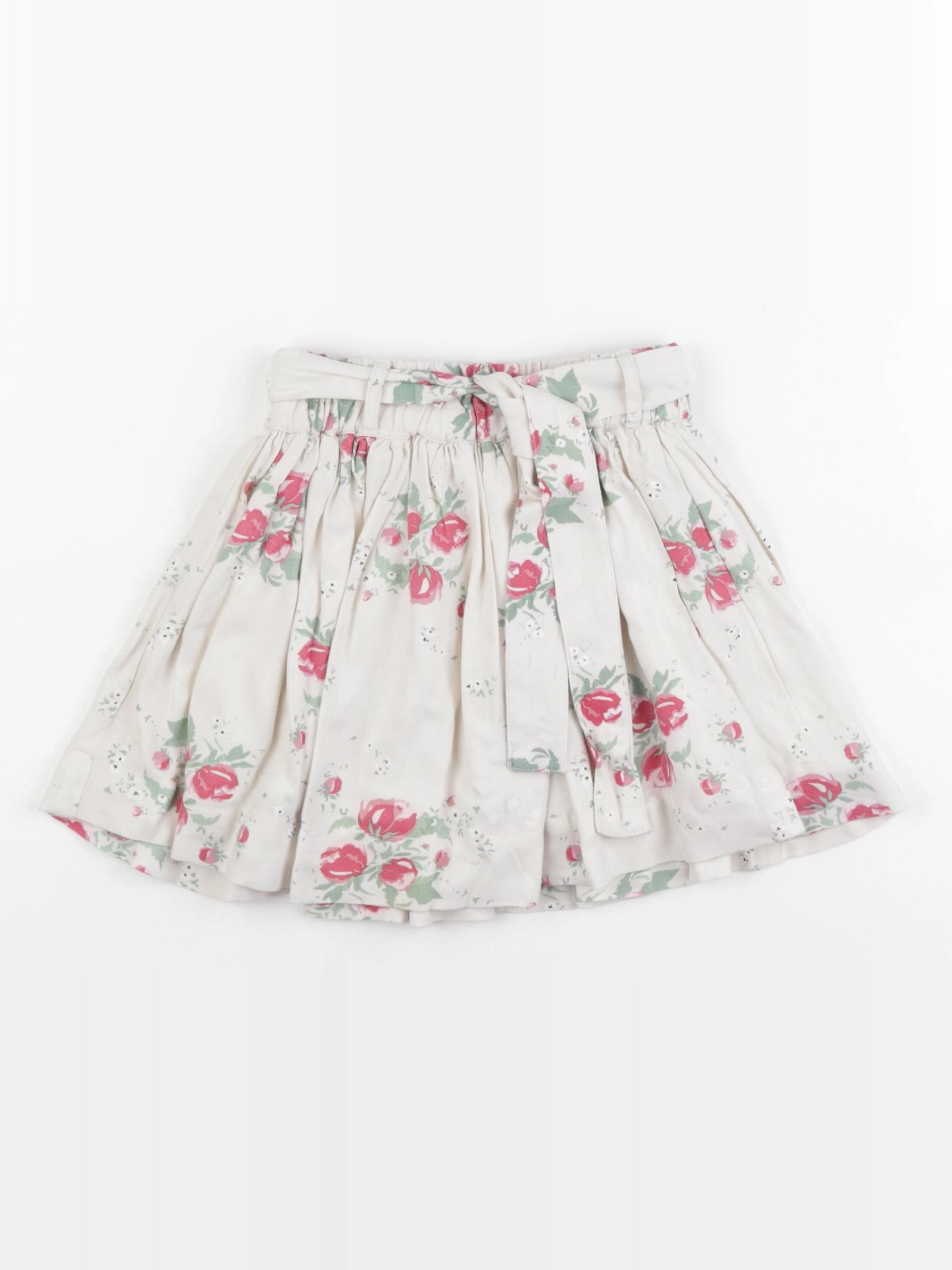 Buissonnière - jupe blanc, rose - 4 ans