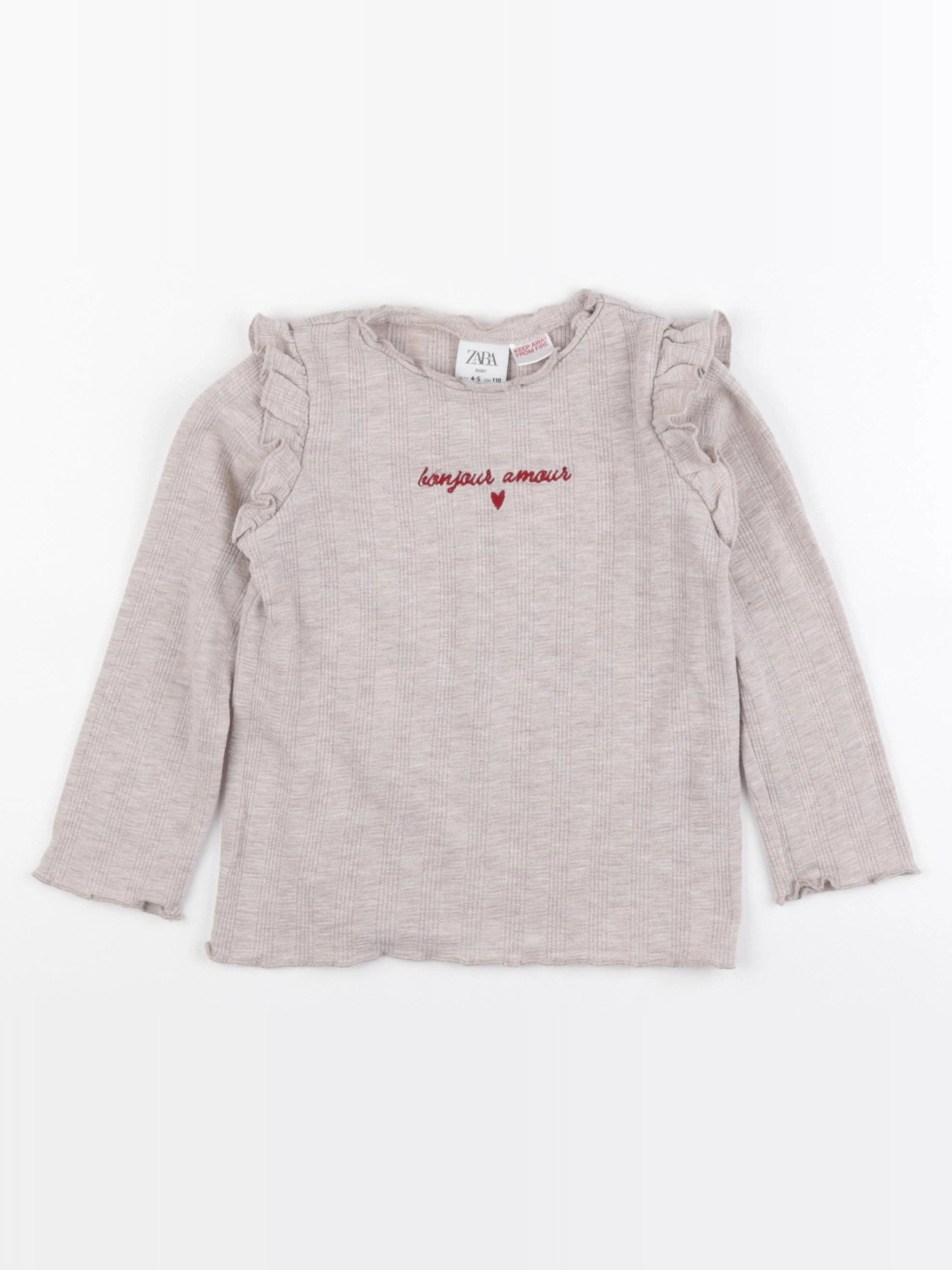 Zara - tee-shirt gris - 4/5 ans