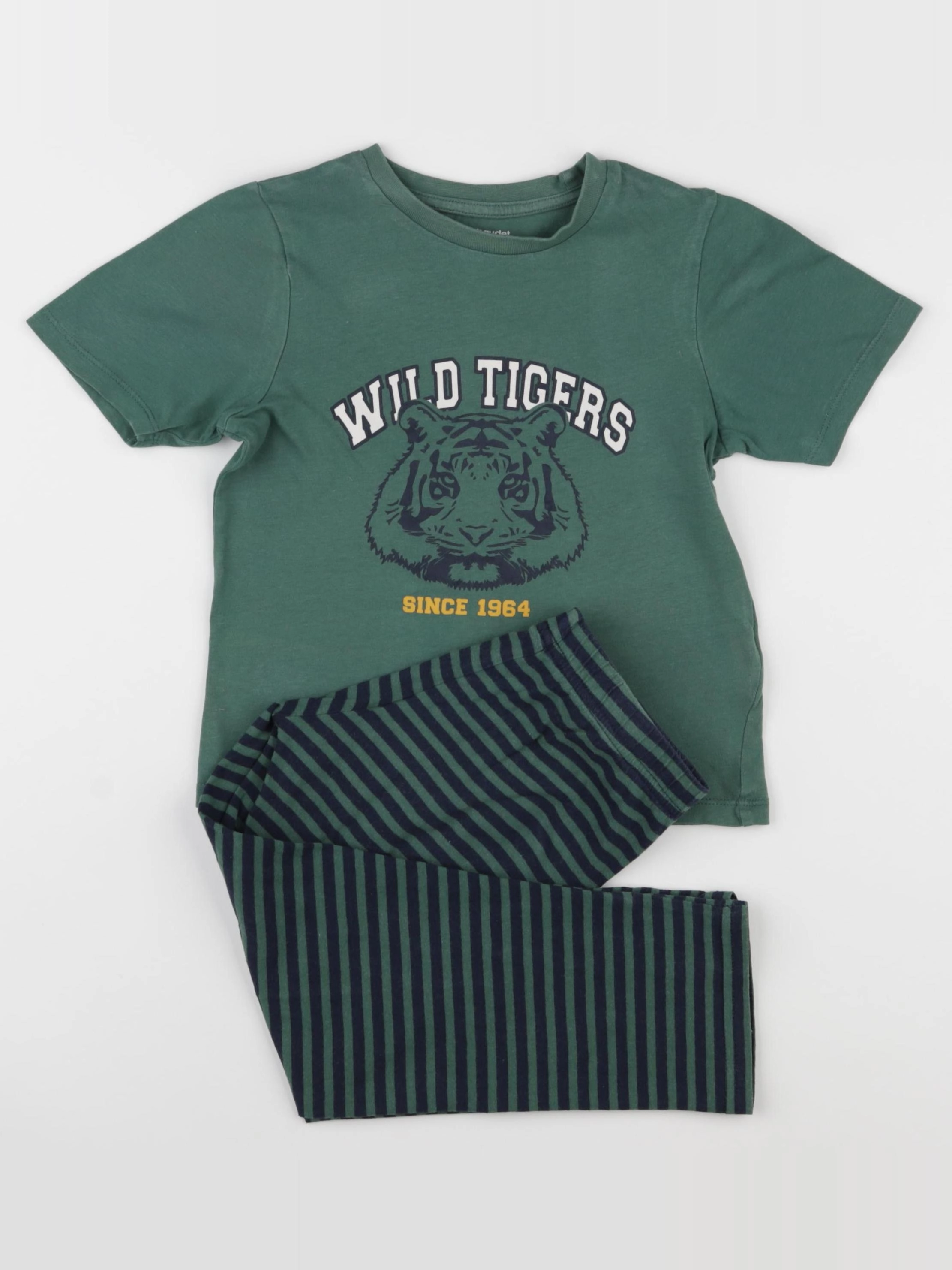 Vertbaudet - pyjama coton bleu, vert - 5 ans