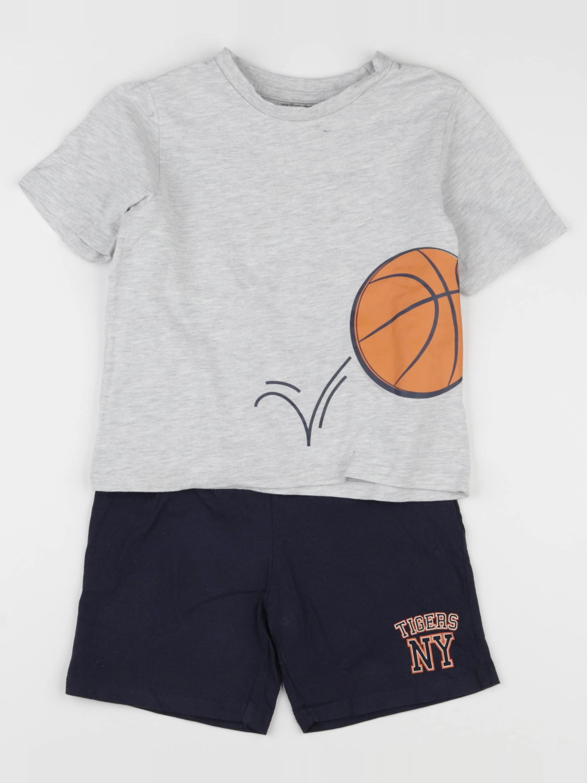 Vertbaudet - pyjama coton bleu, gris - 5 ans