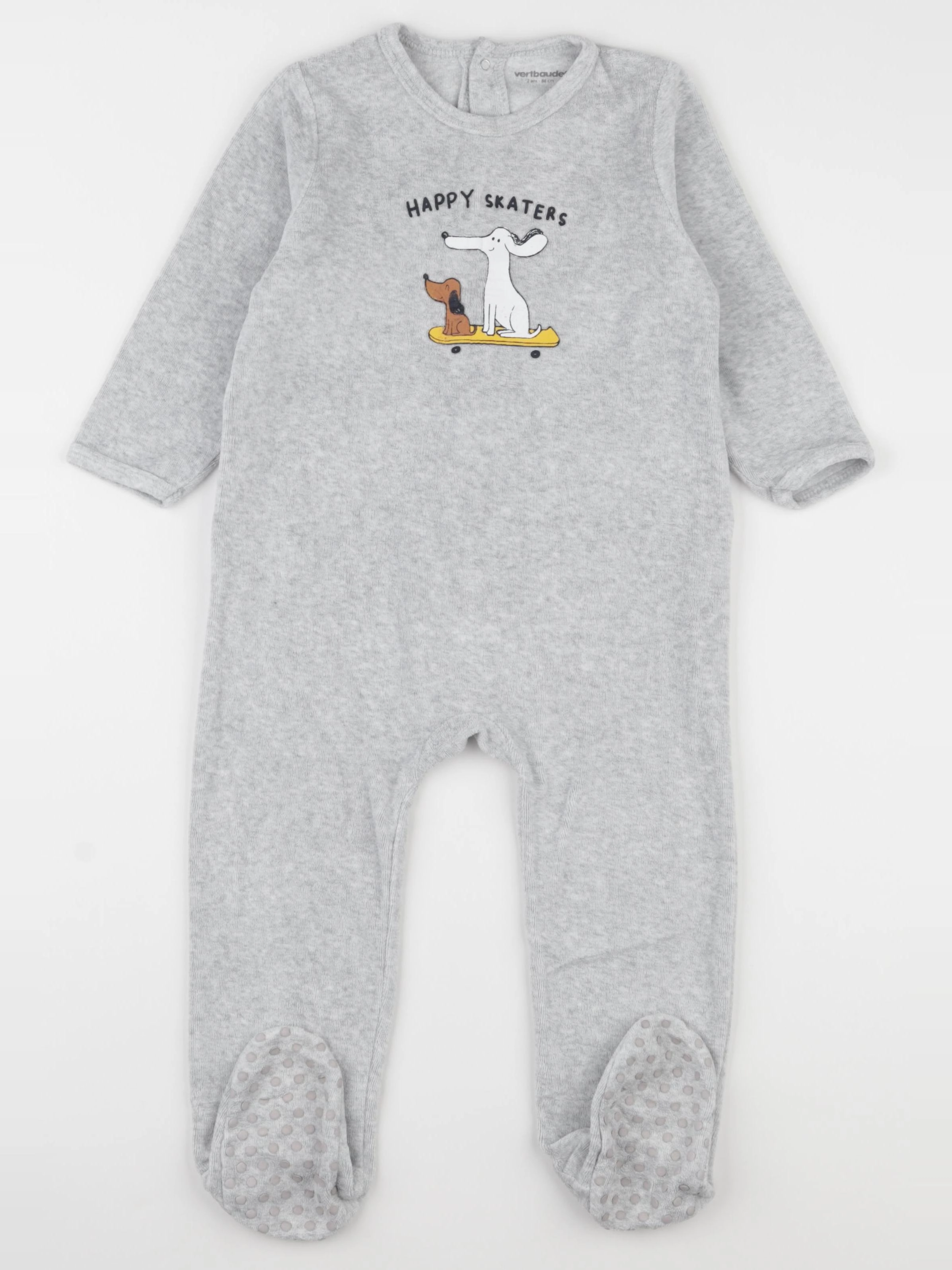 Vertbaudet - pyjama velours gris - 2 ans