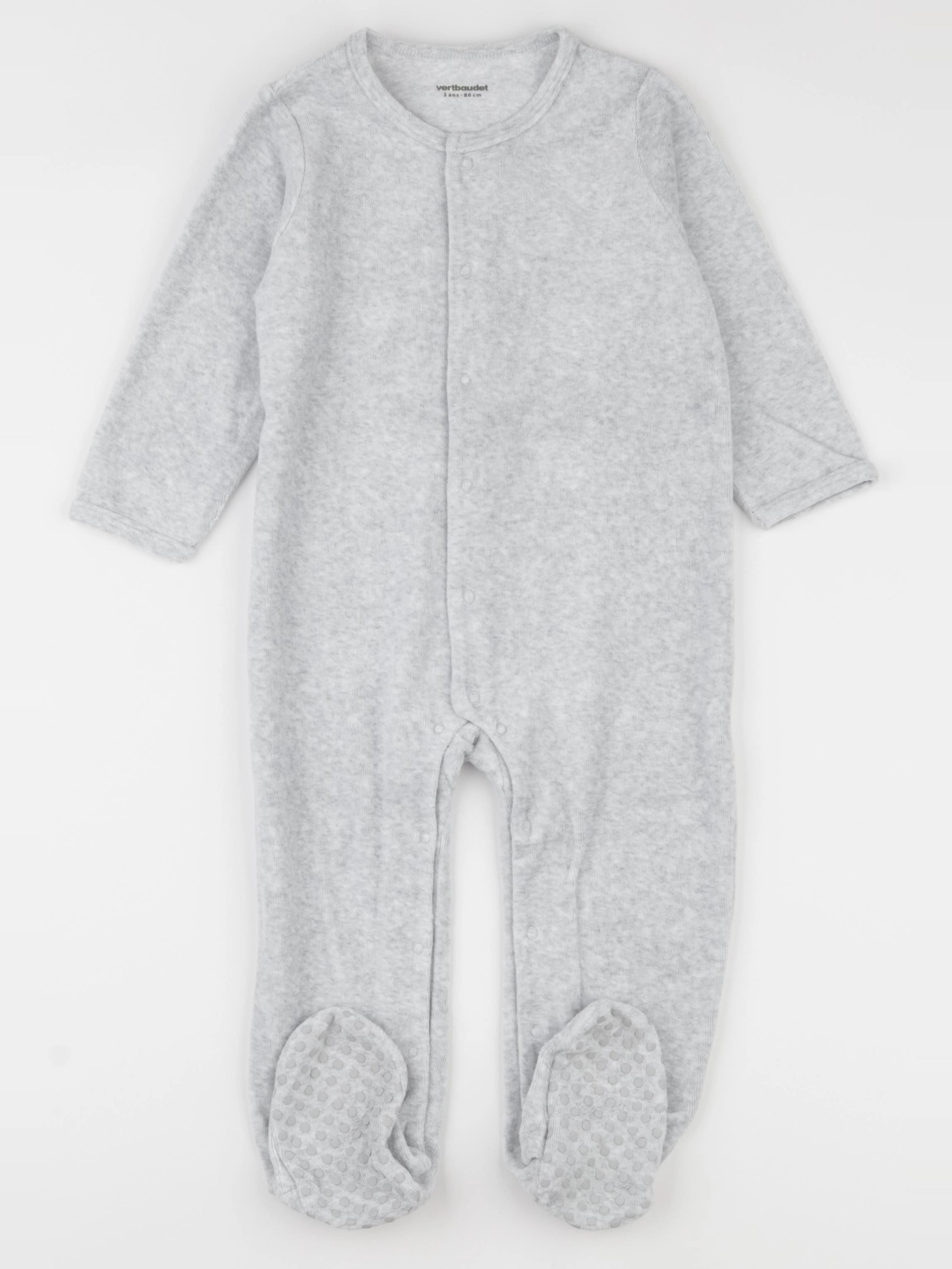 Vertbaudet - pyjama velours gris - 2 ans