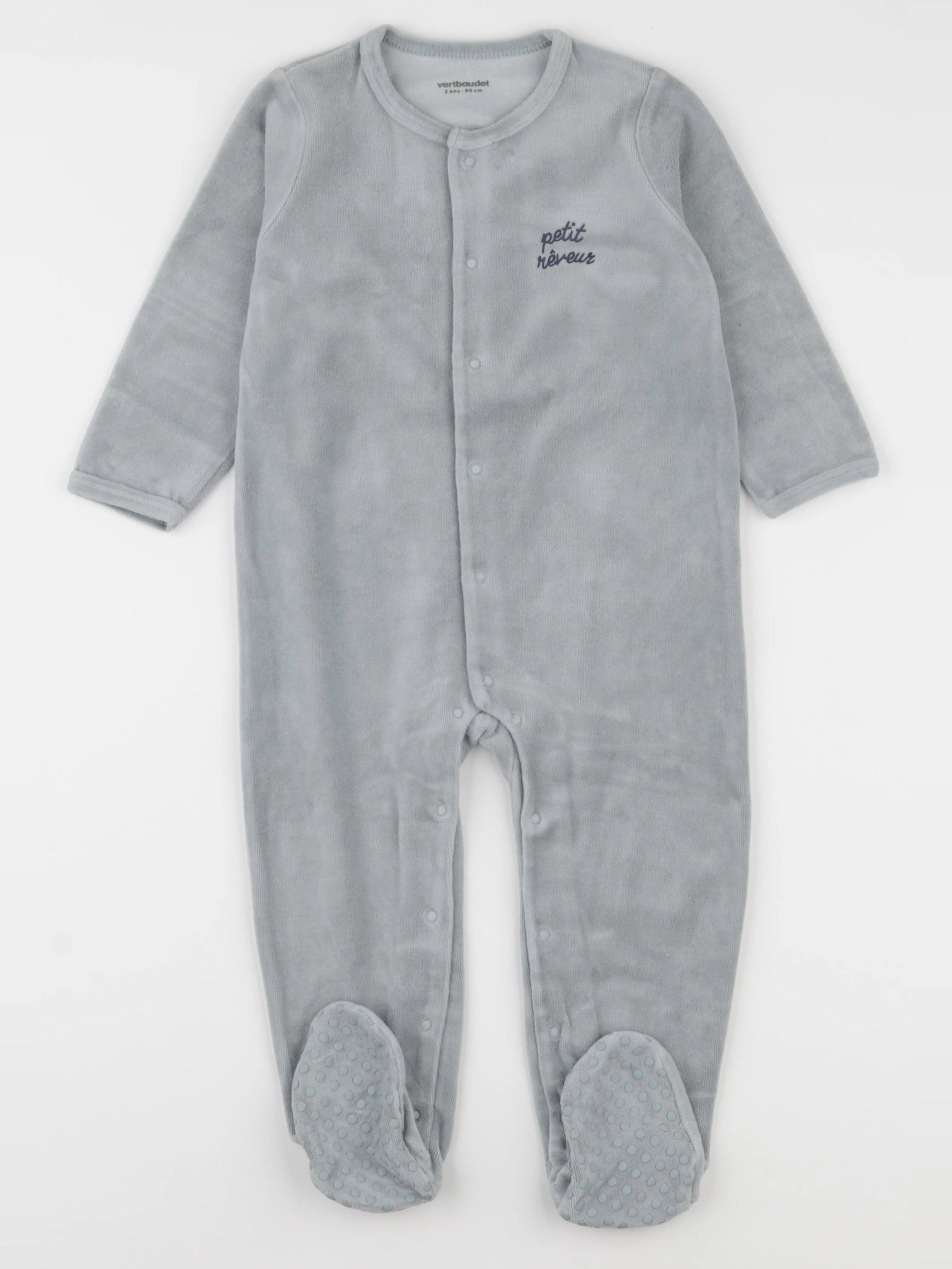 Vertbaudet - pyjama velours vert - 2 ans