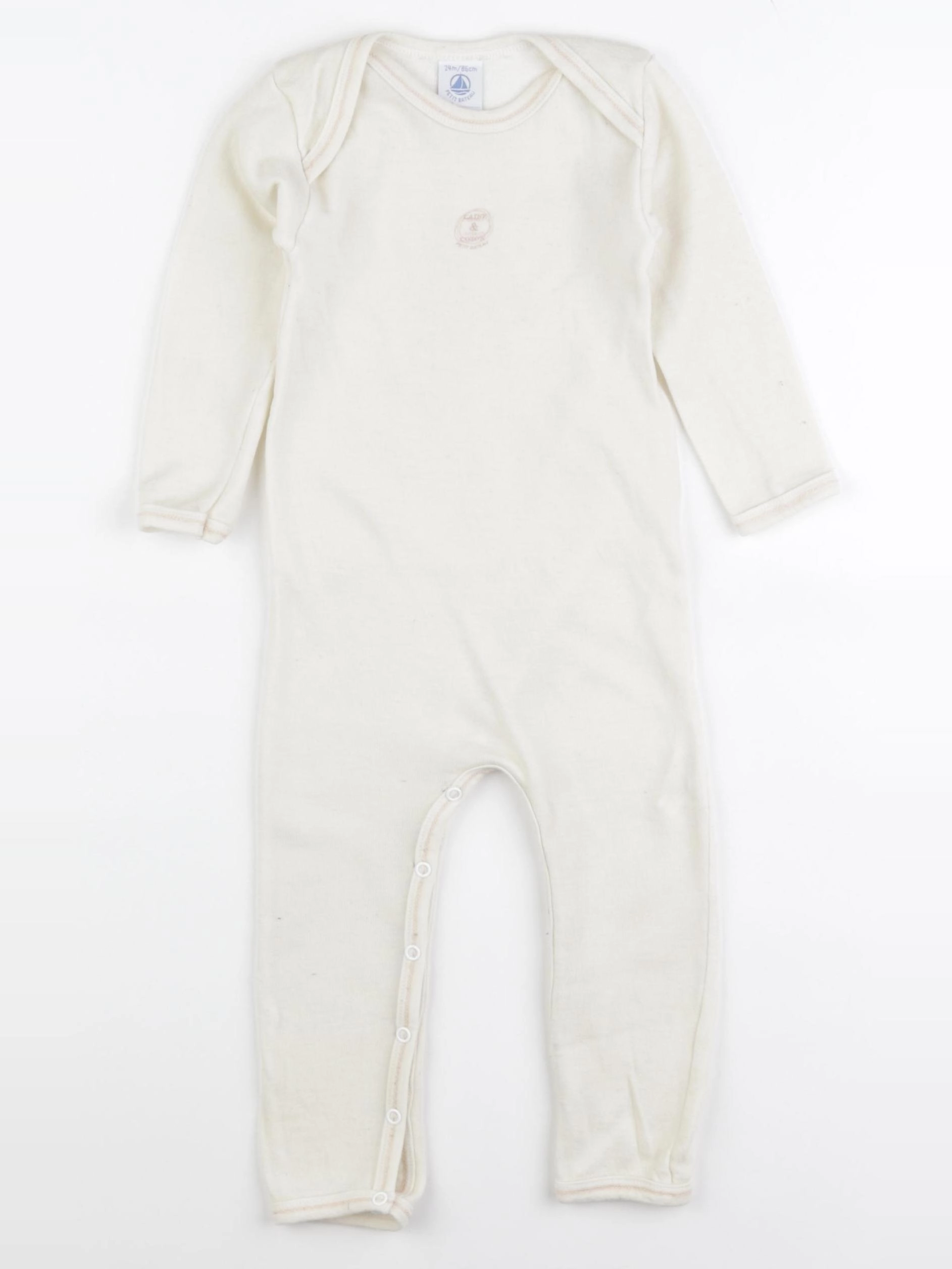 Petit Bateau - pyjama coton beige - 24 mois