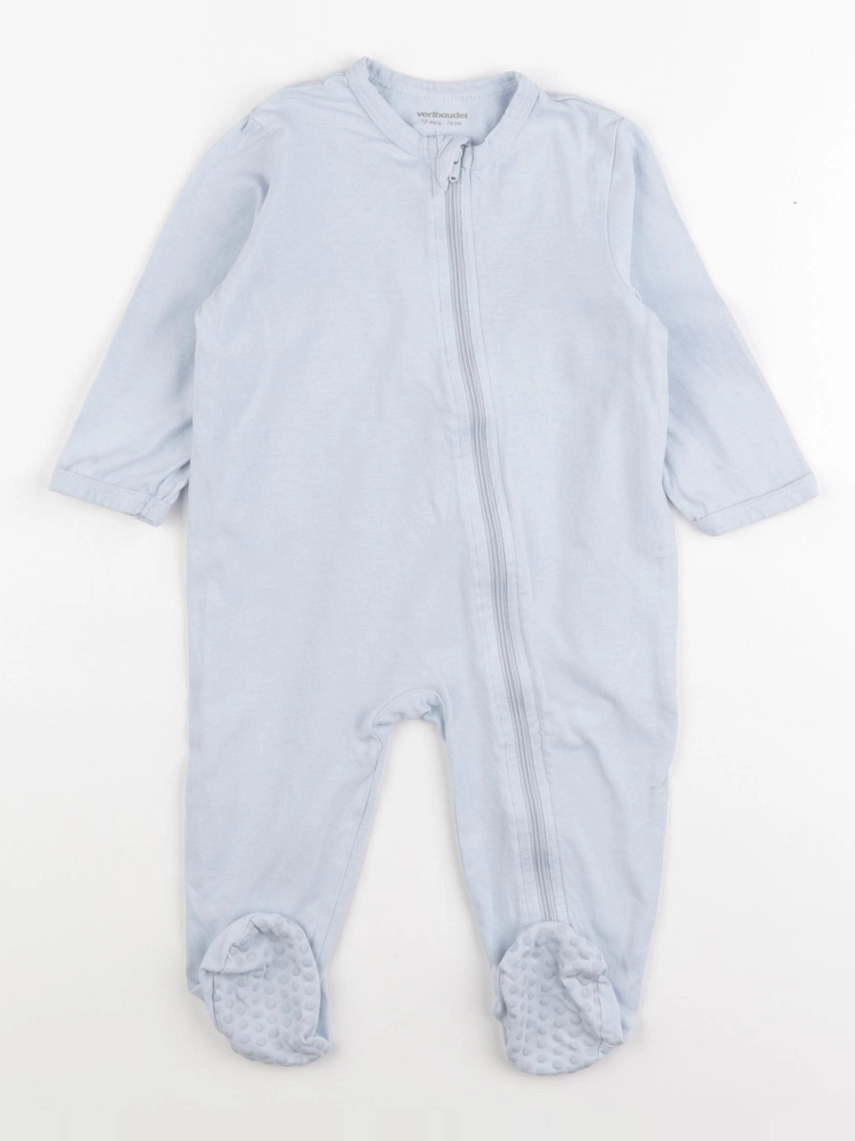 Vertbaudet - pyjama coton bleu - 12 mois