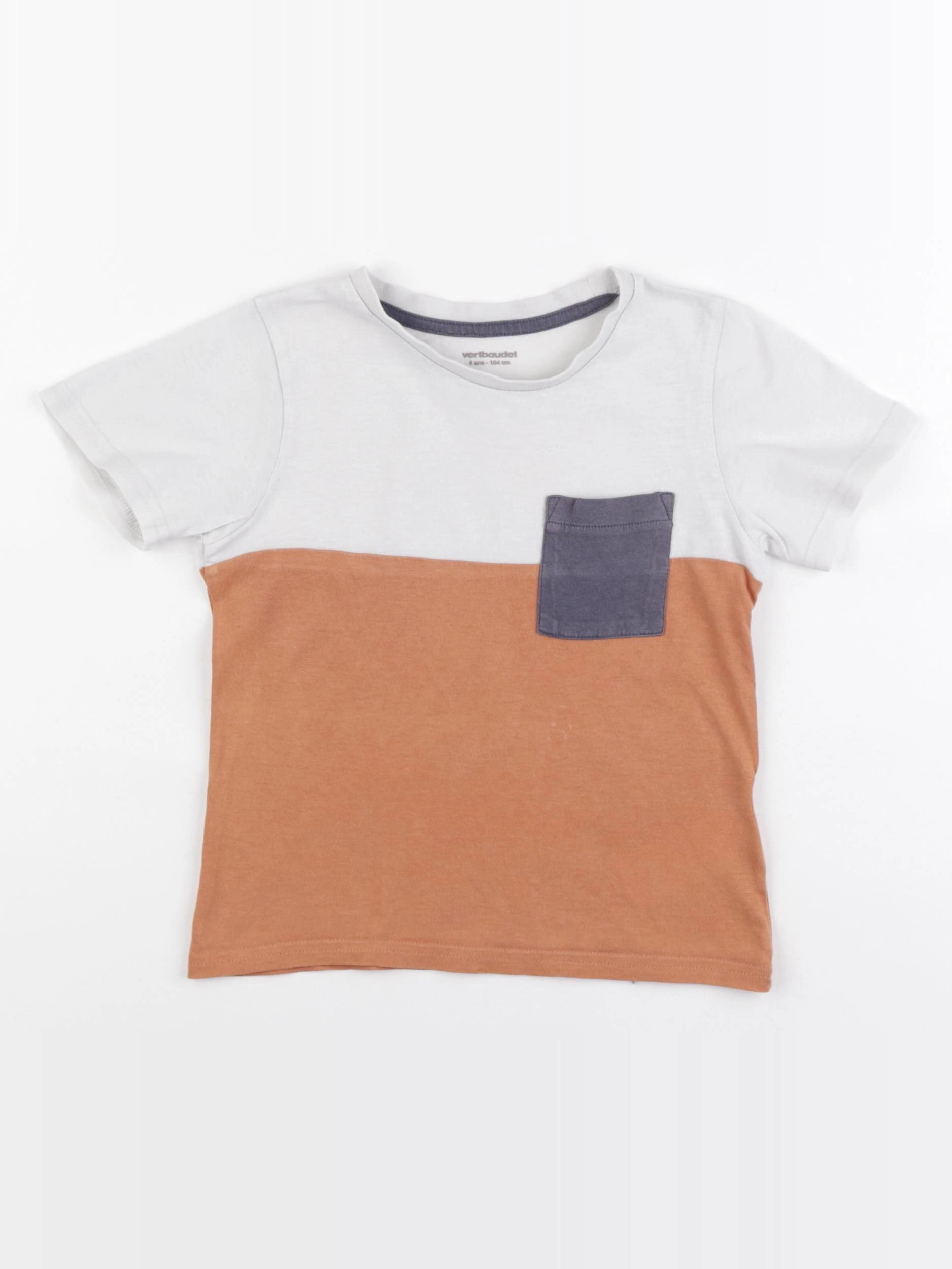Vertbaudet - tee-shirt beige, marron - 4 ans
